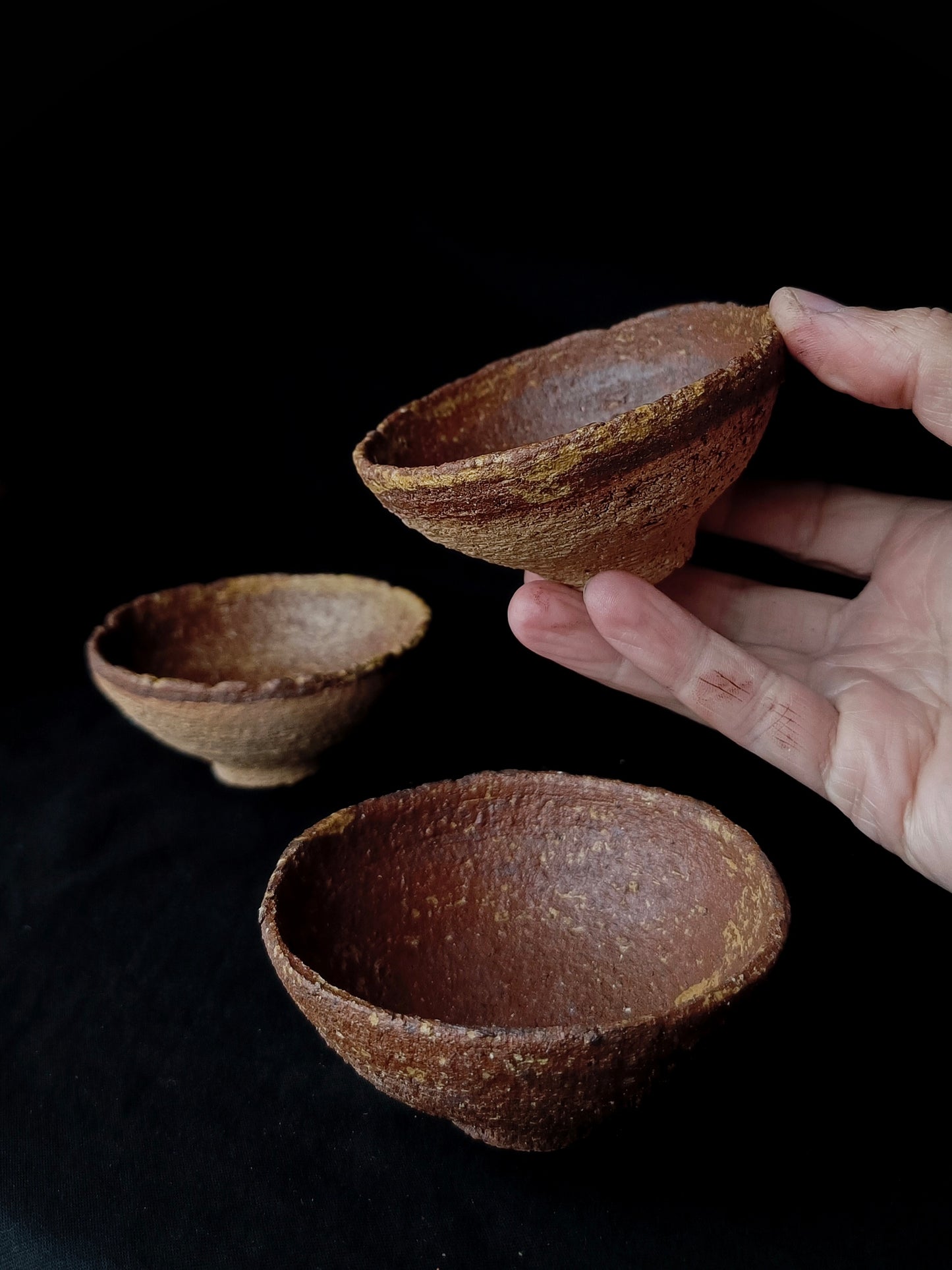 Textured Chamotte Clay Tea Cup, 80 ml