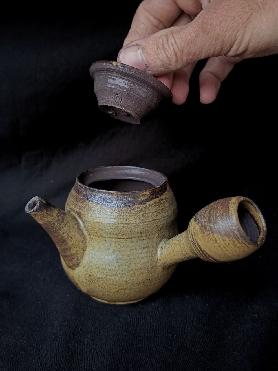 Side-Handle Teapot, Ash Glaze, 180 ml