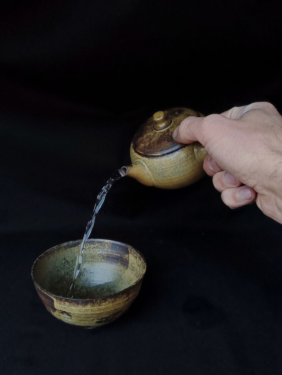 Side-Handle Teapot, Ash Glaze, 140 ml
