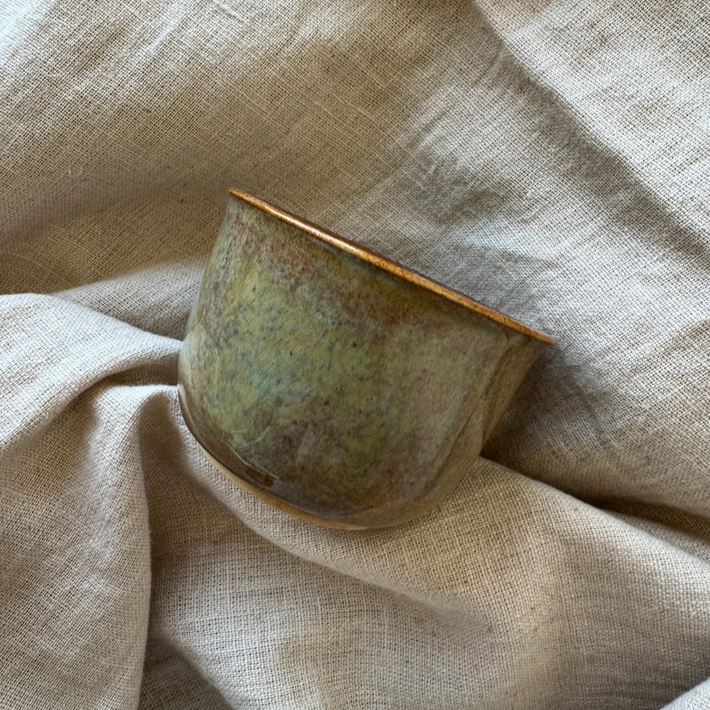 Green Chamotte Clay Tea Bowl, 150 ml