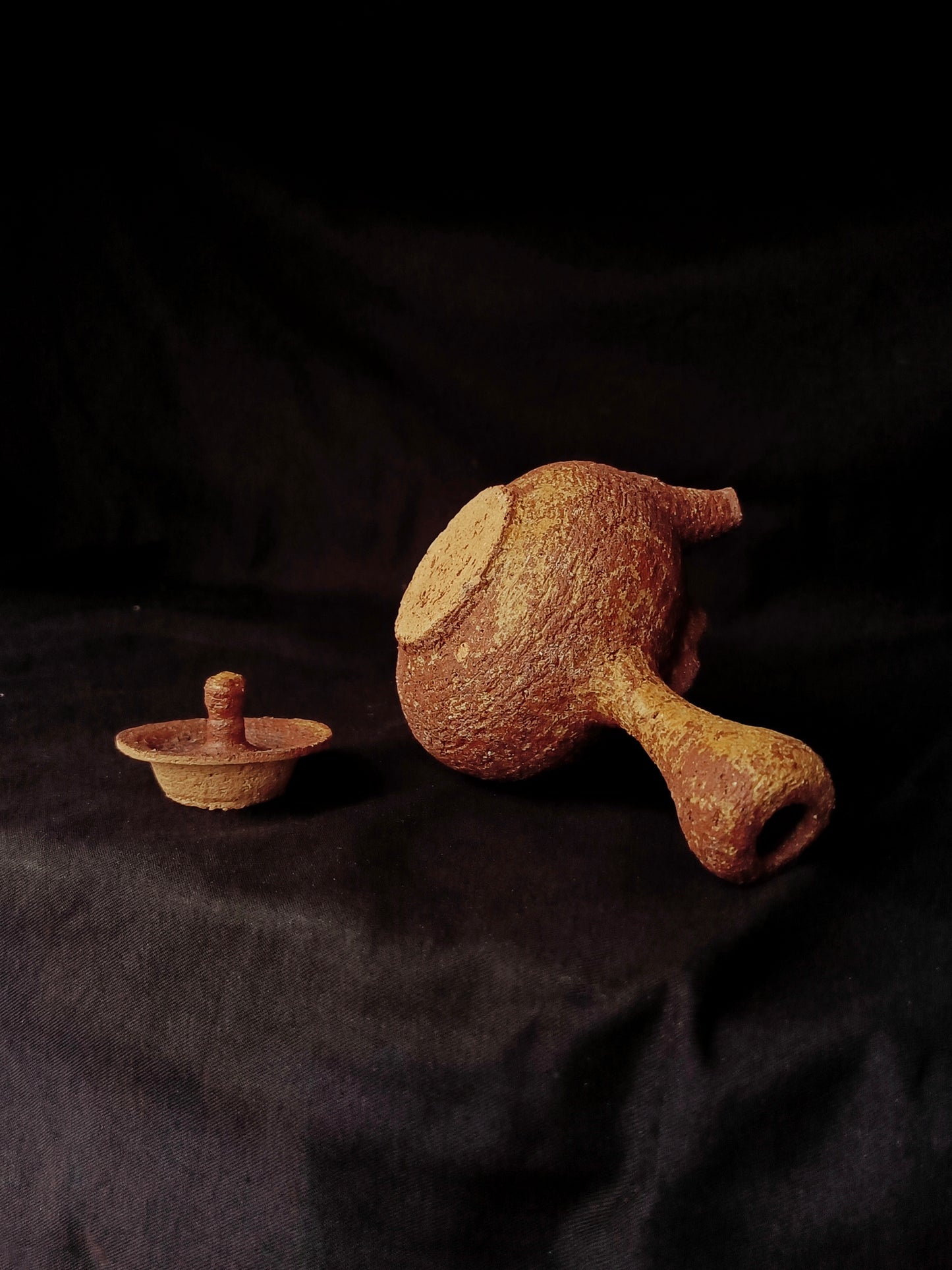 Textured Clay & Ash Glaze Teapot, 170 ml