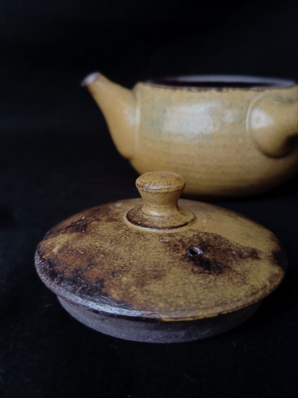 Side-Handle Teapot, Ash Glaze, 140 ml
