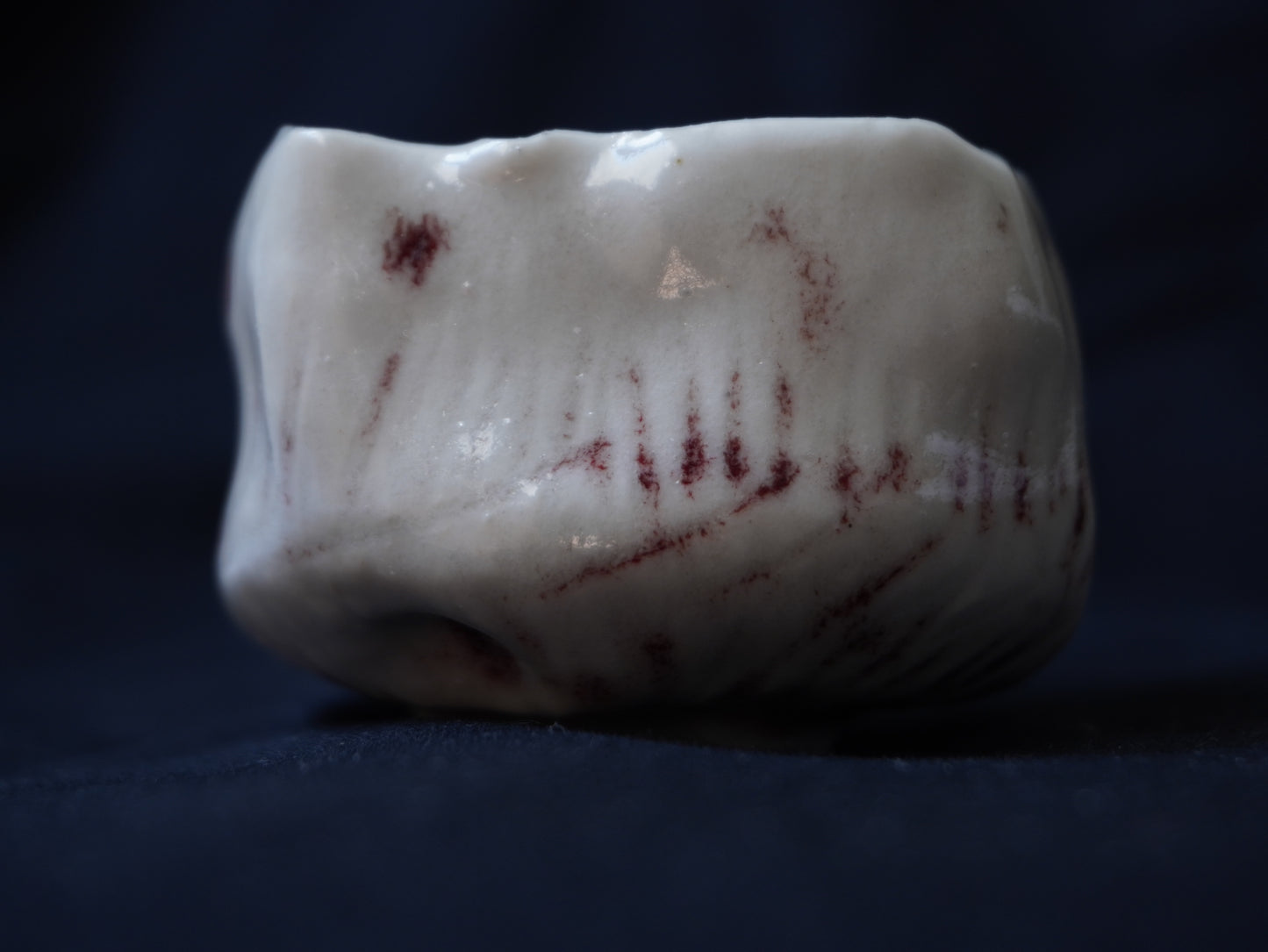 Porcelain Tea Bowl with Deep Red Glaze, 80 ml
