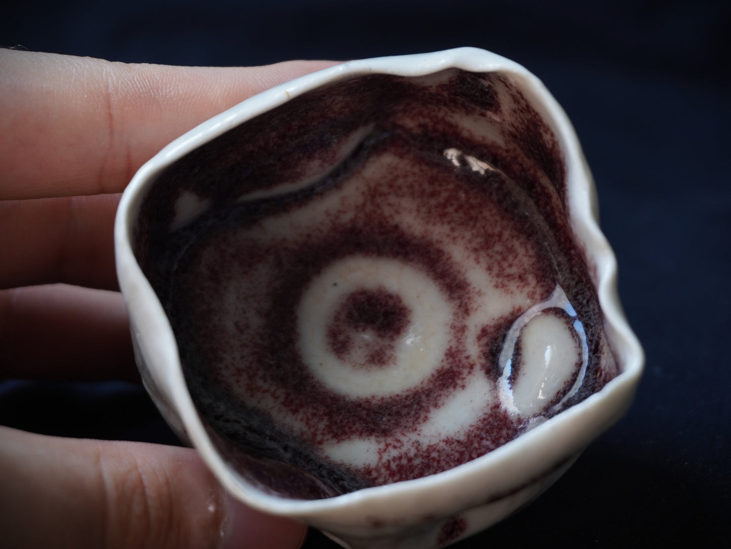Porcelain Tea Bowl with Deep Red Glaze, 80 ml