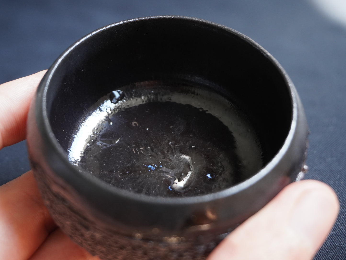 Chamotte Tea Bowl “Black Satin”, 50 ml