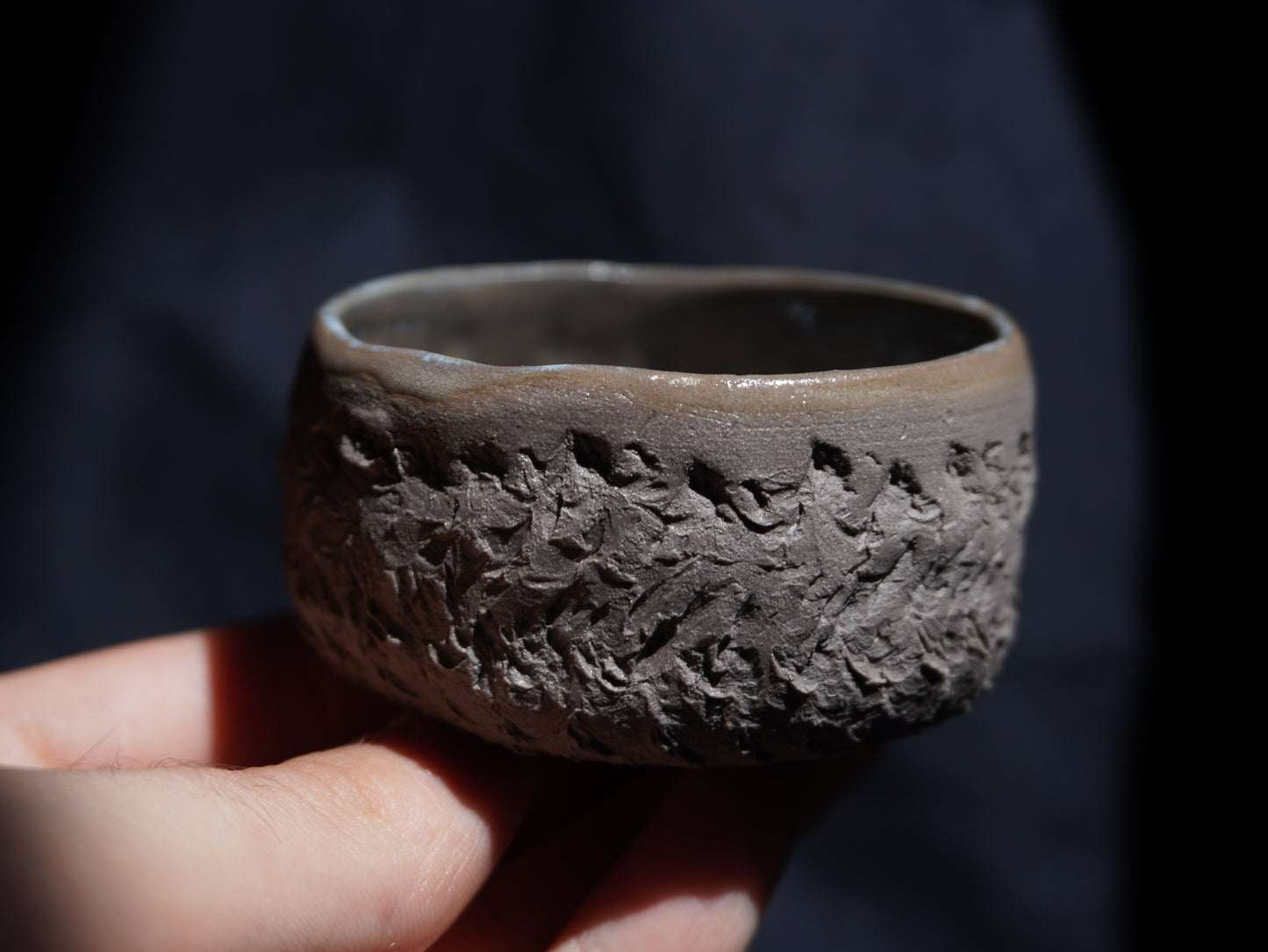 Chamotte Tea Bowl with Natural Pattern, 80 ml