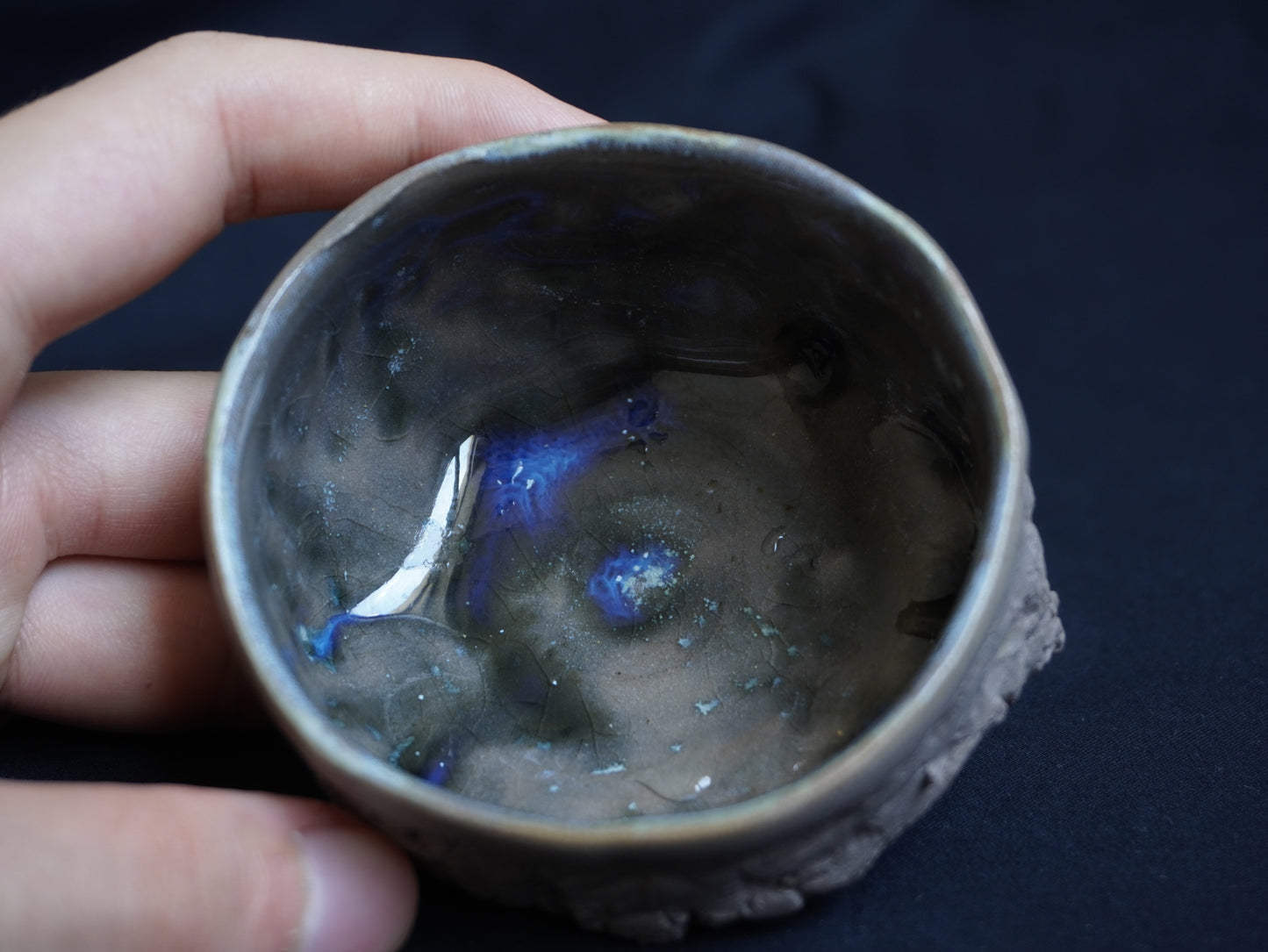 Chamotte Tea Bowl with Natural Pattern, 85 ml