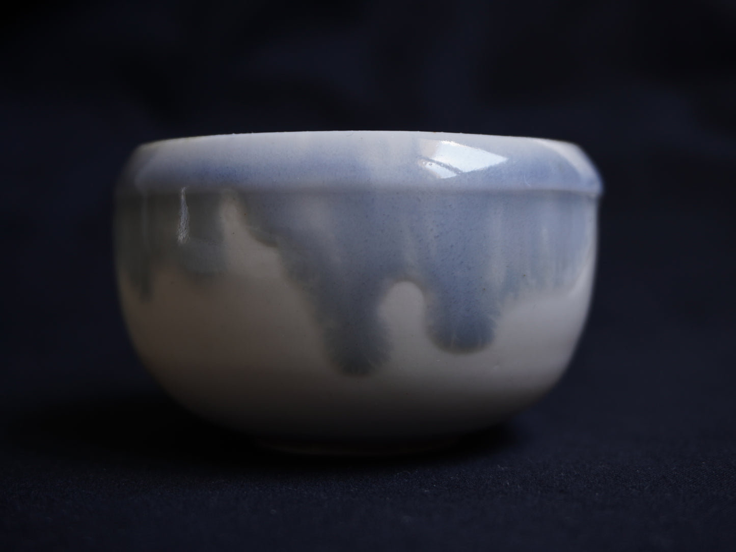 Porcelain Tea Bowl with Blue Frost Patterns, 80 ml
