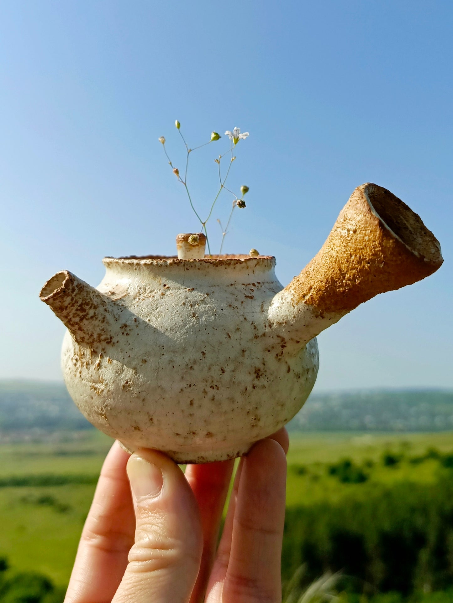 Shamot Clay White Teapot, 140 ml
