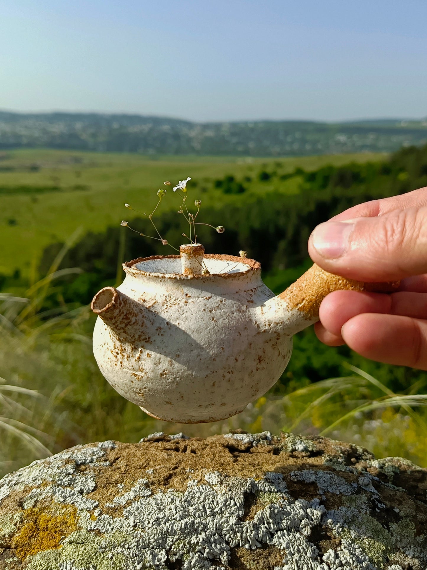Shamot Clay White Teapot, 140 ml