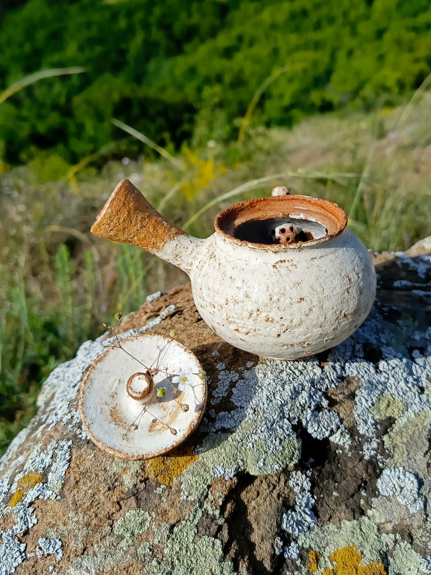 Shamot Clay White Teapot, 140 ml
