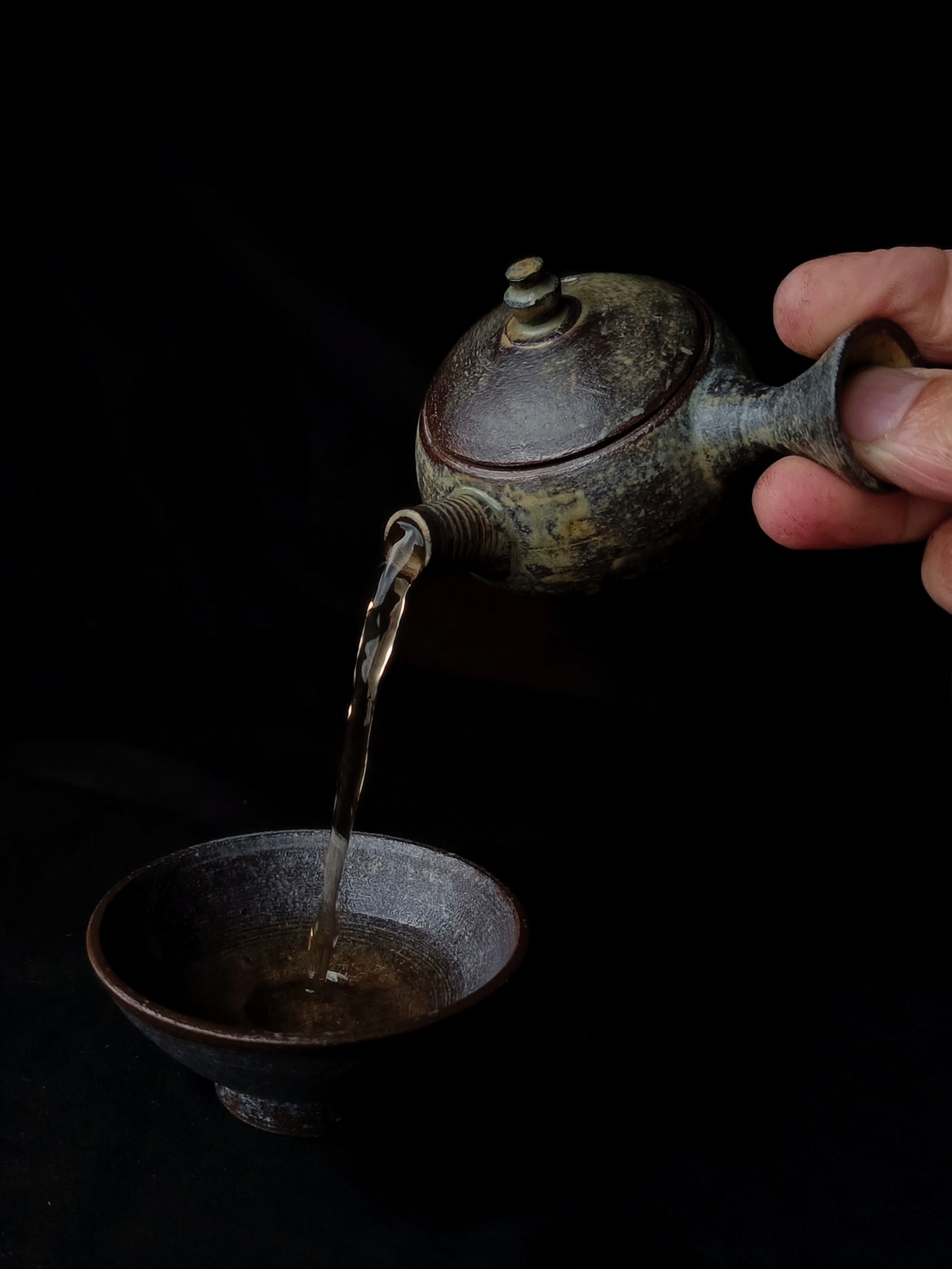 Side-Handle Teapot, Ash Glaze, 80 ml