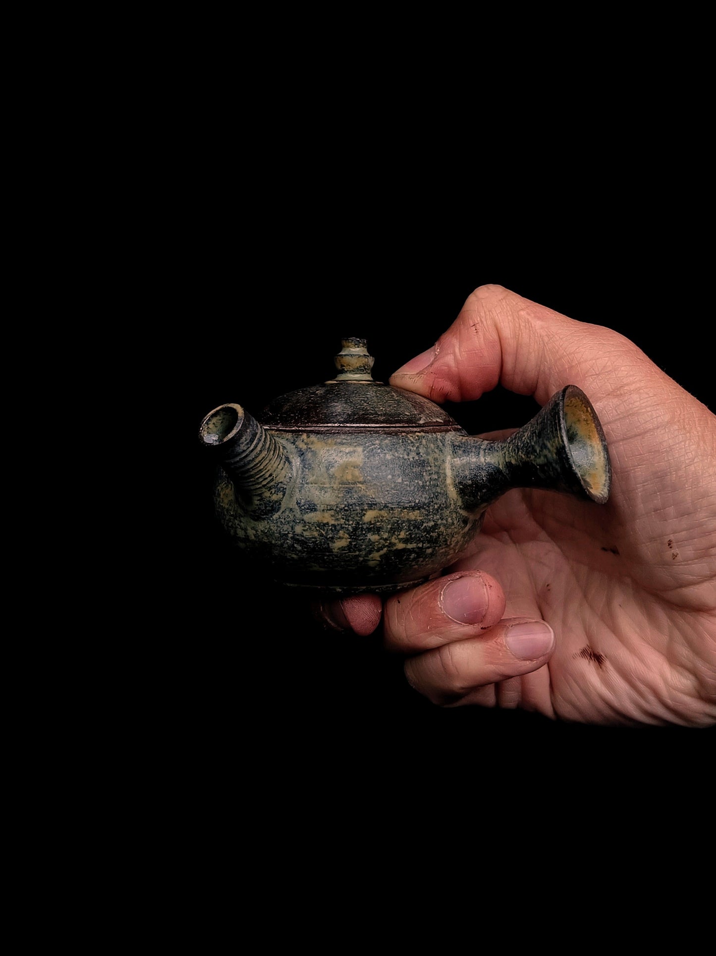 Side-Handle Teapot, Ash Glaze, 80 ml