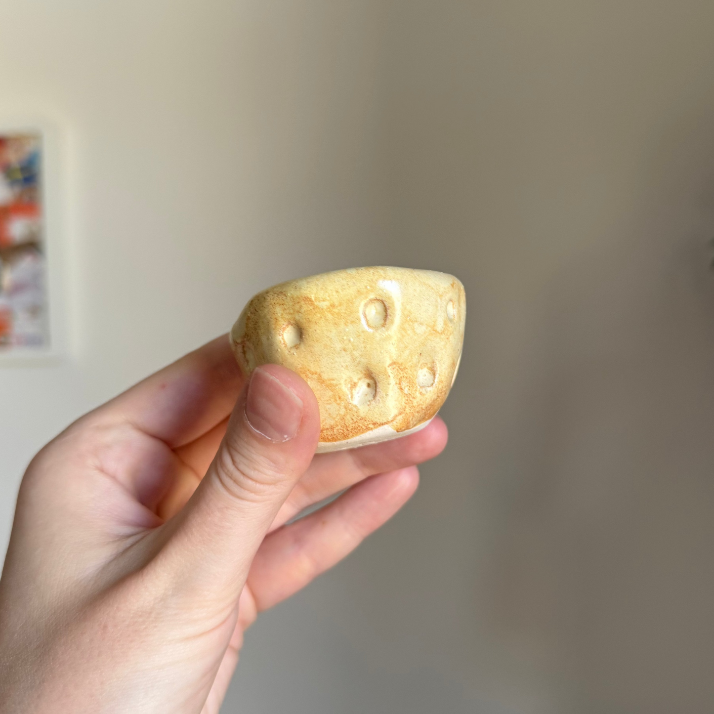 Handcrafted Clay Teacup "Cheese"