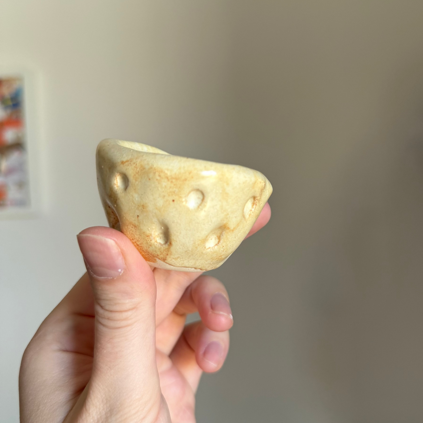 Handcrafted Clay Teacup "Cheese"