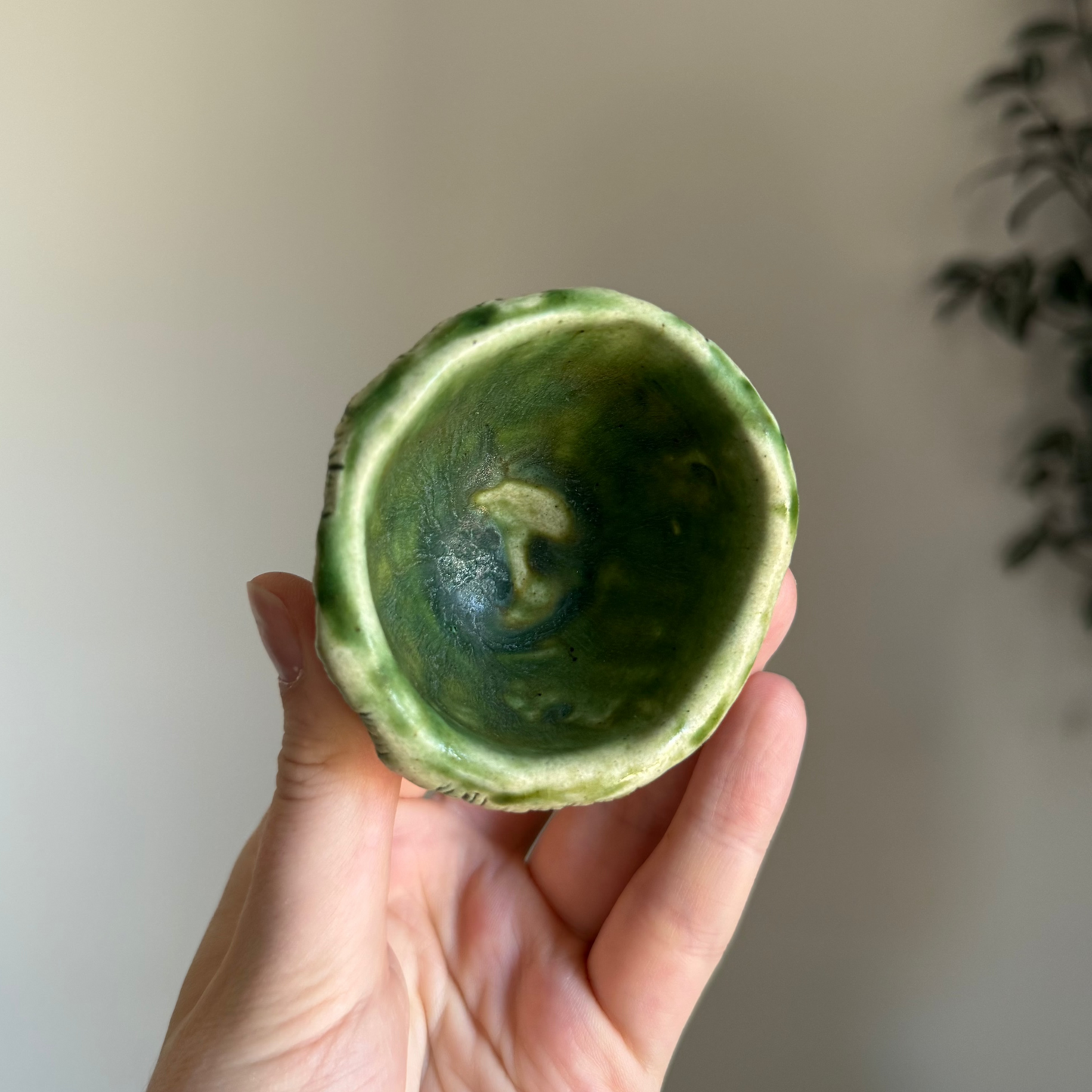 Handcrafted Clay Teacup "Grass"