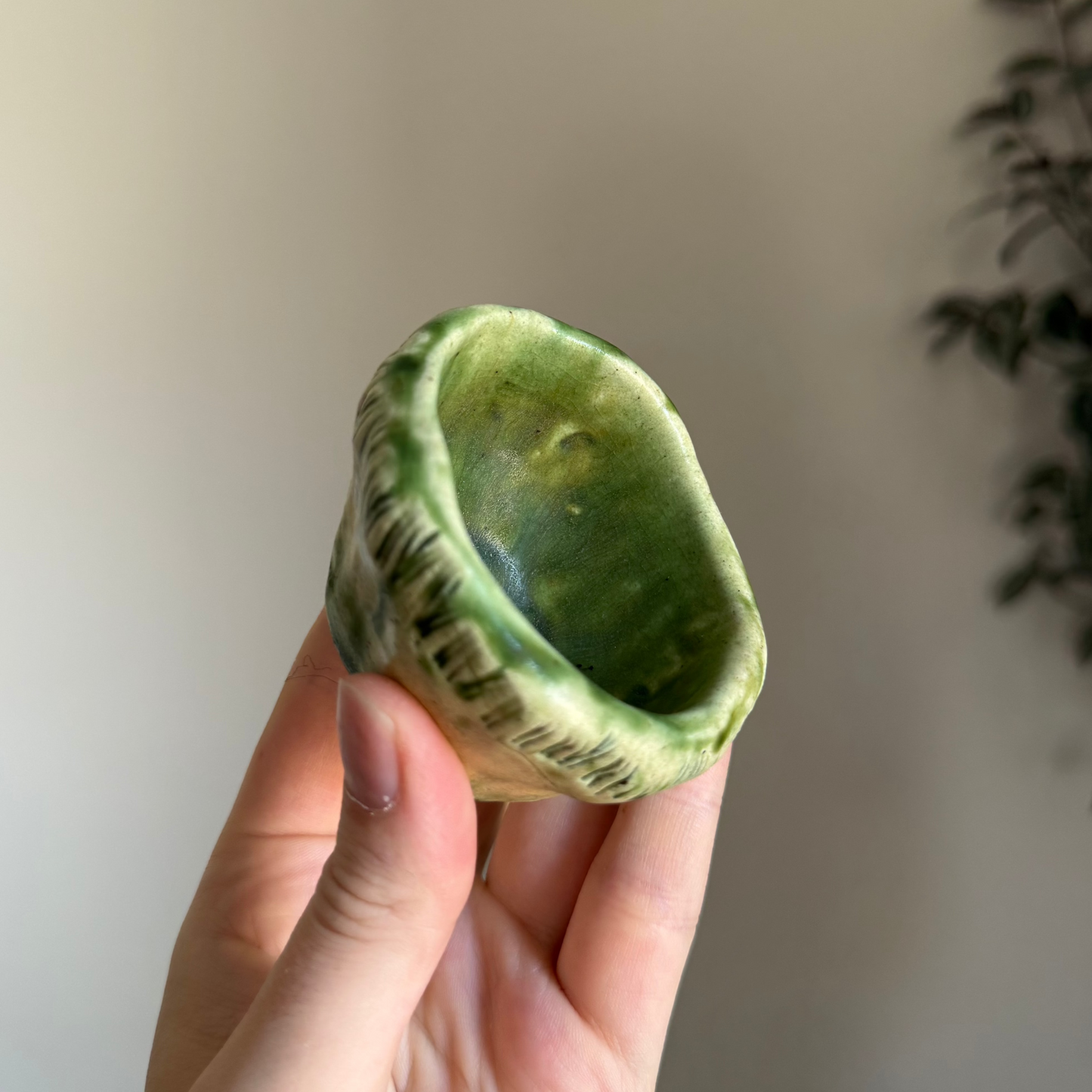 Handcrafted Clay Teacup "Grass"