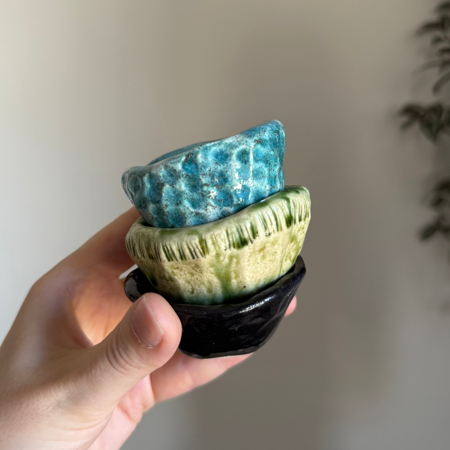Handcrafted Clay Teacup "Grass"
