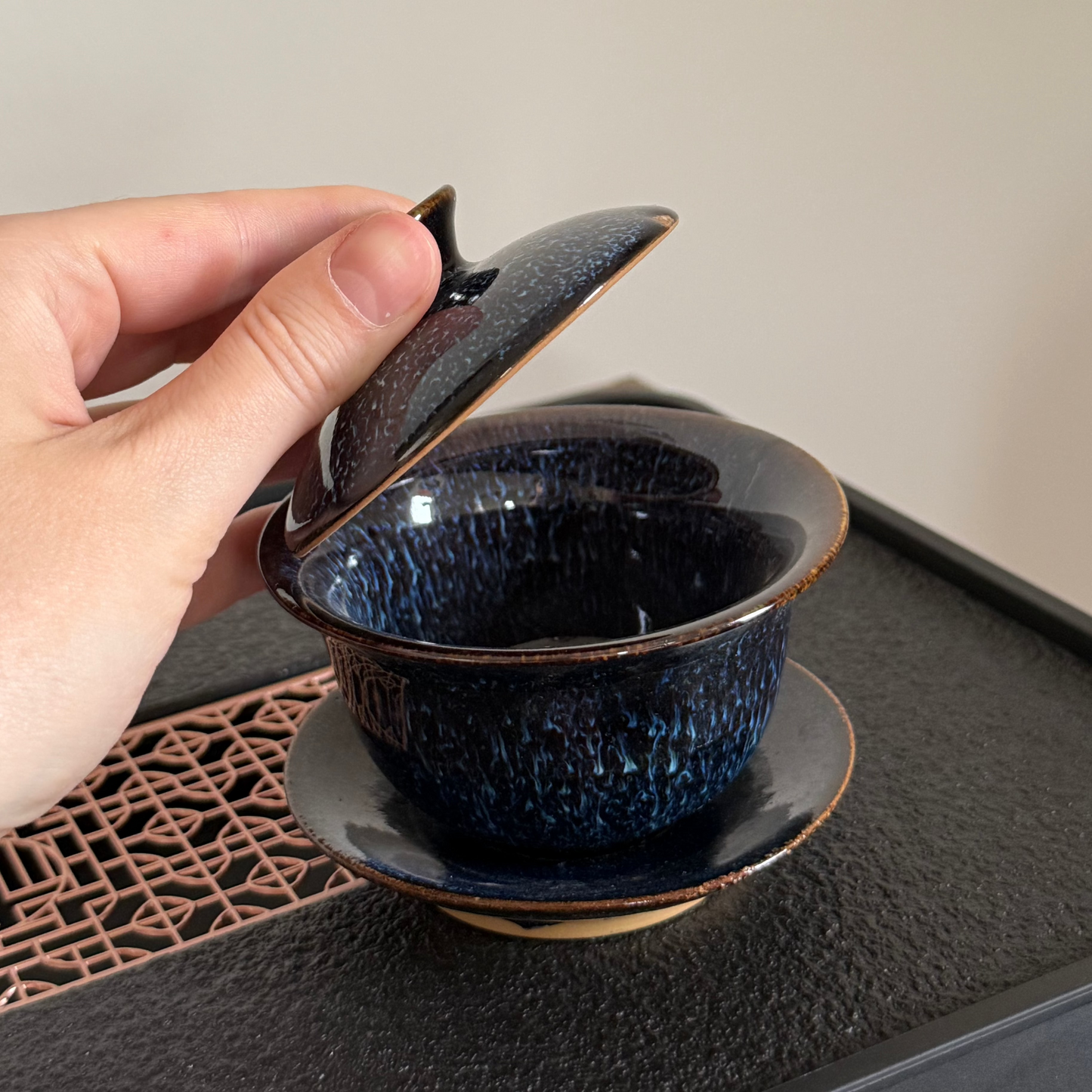 Deep Blue Glazed Gaiwan, ~100 ml