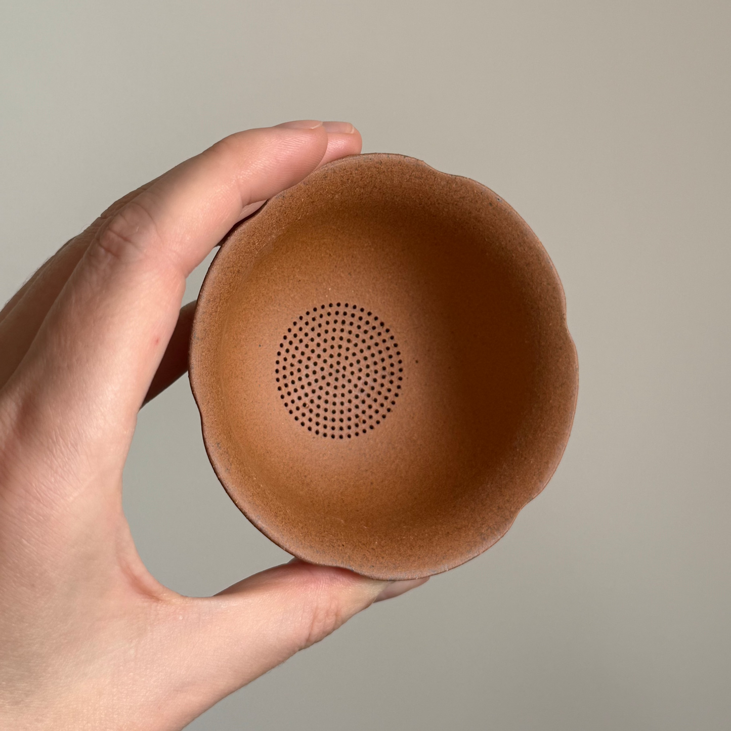 Unglazed Clay Tea Strainer