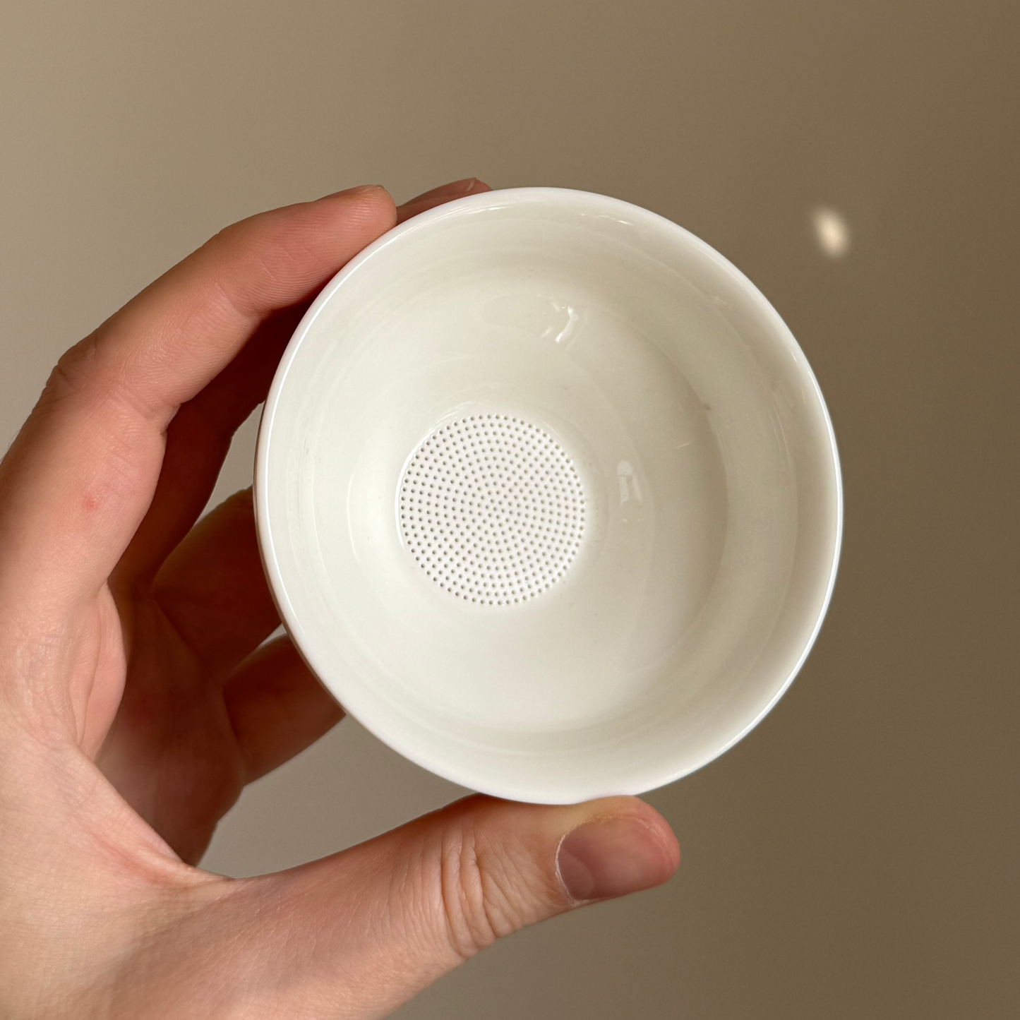 White Ceramic Tea Strainer
