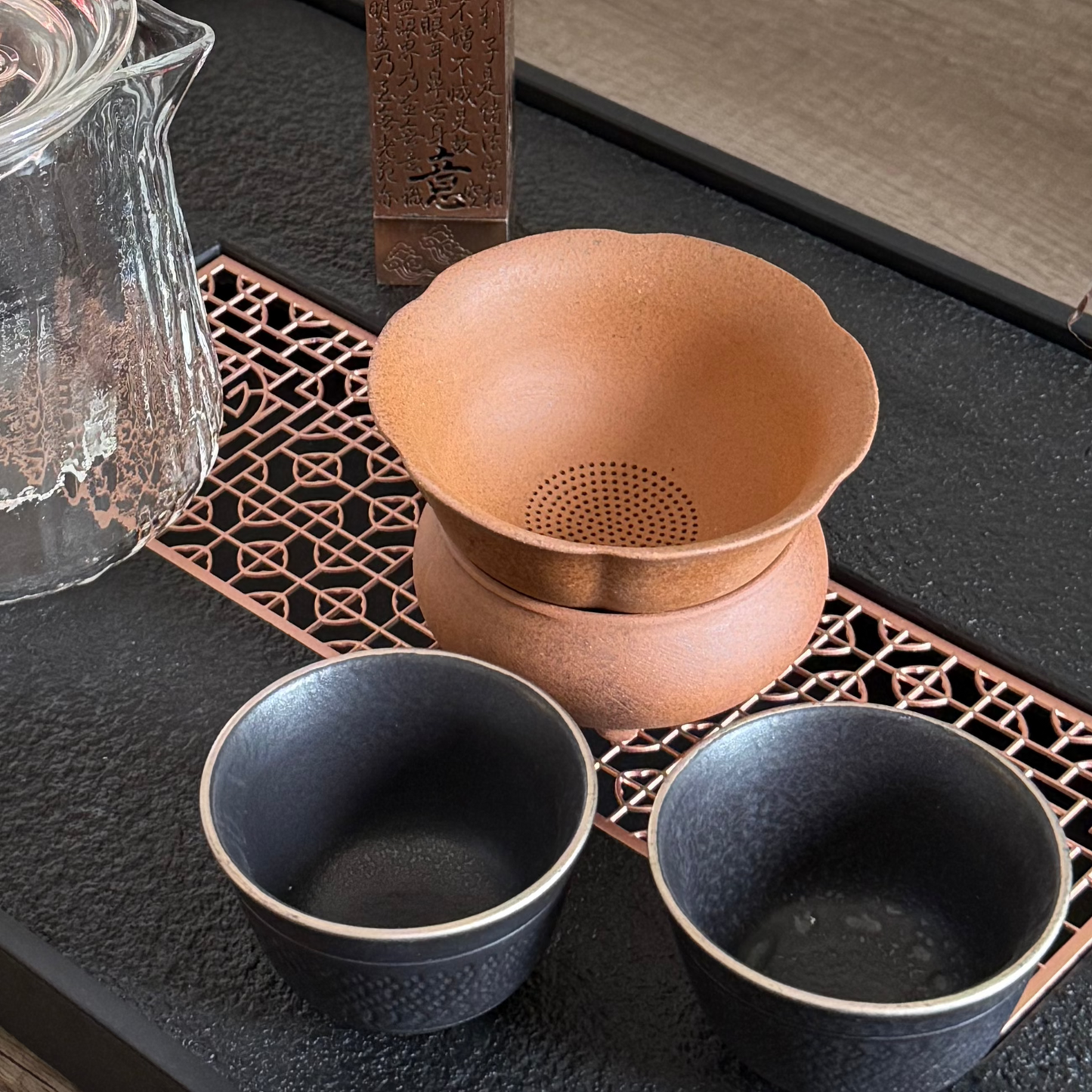 Unglazed Clay Tea Strainer