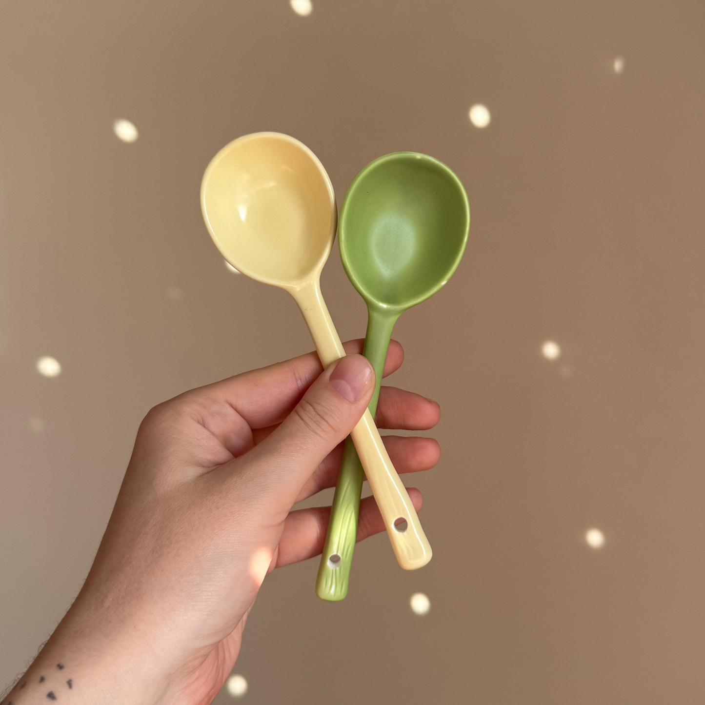 Ceramic Tea Scoop (green/yellow)
