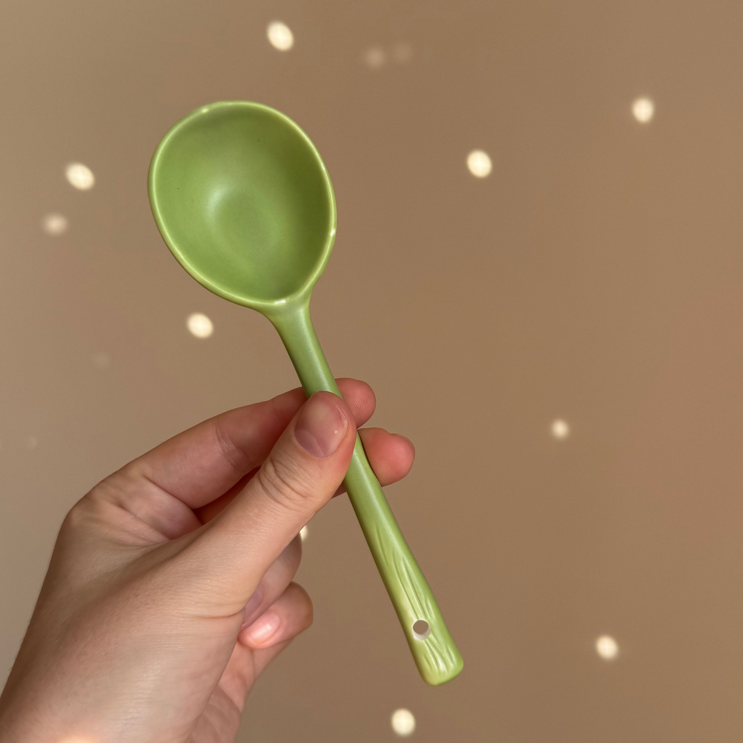Ceramic Tea Scoop (green/yellow)