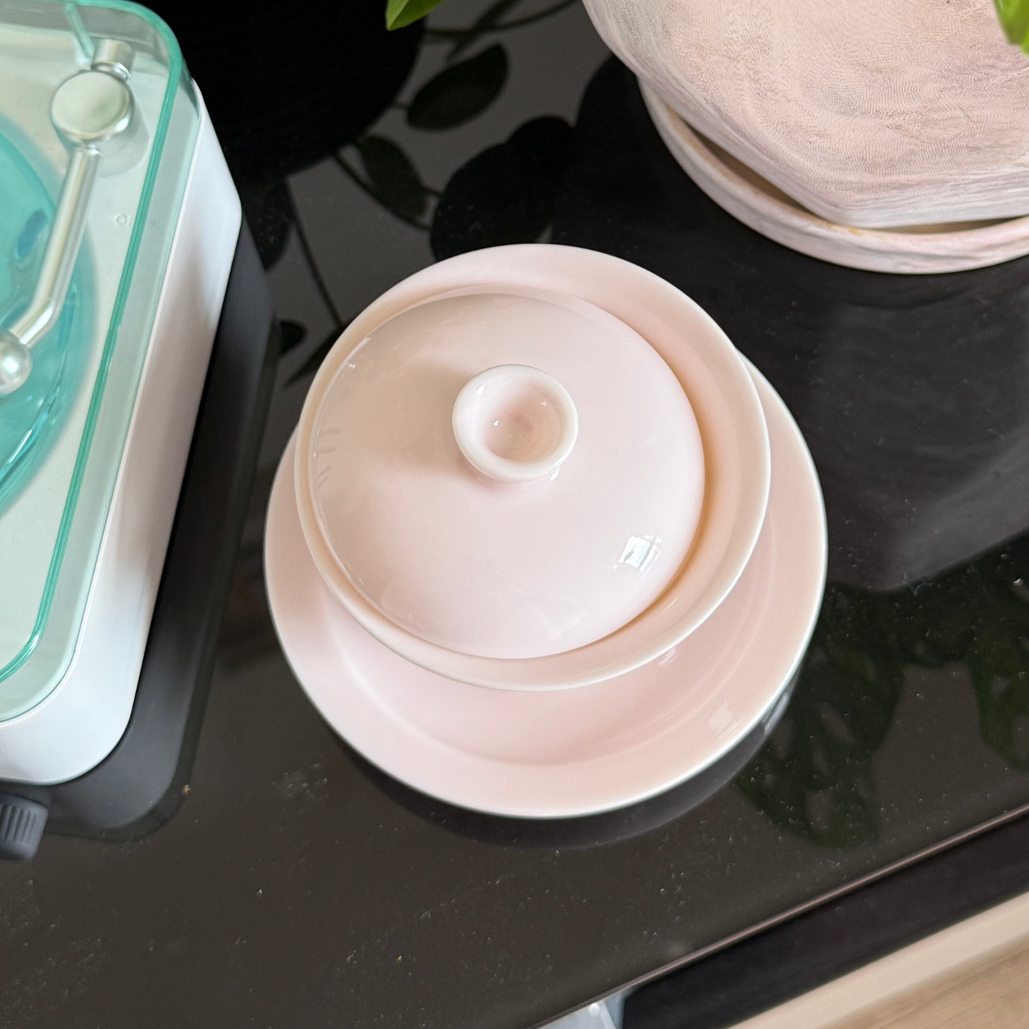 Pink Ceramic Gaiwan Set, 100 ml