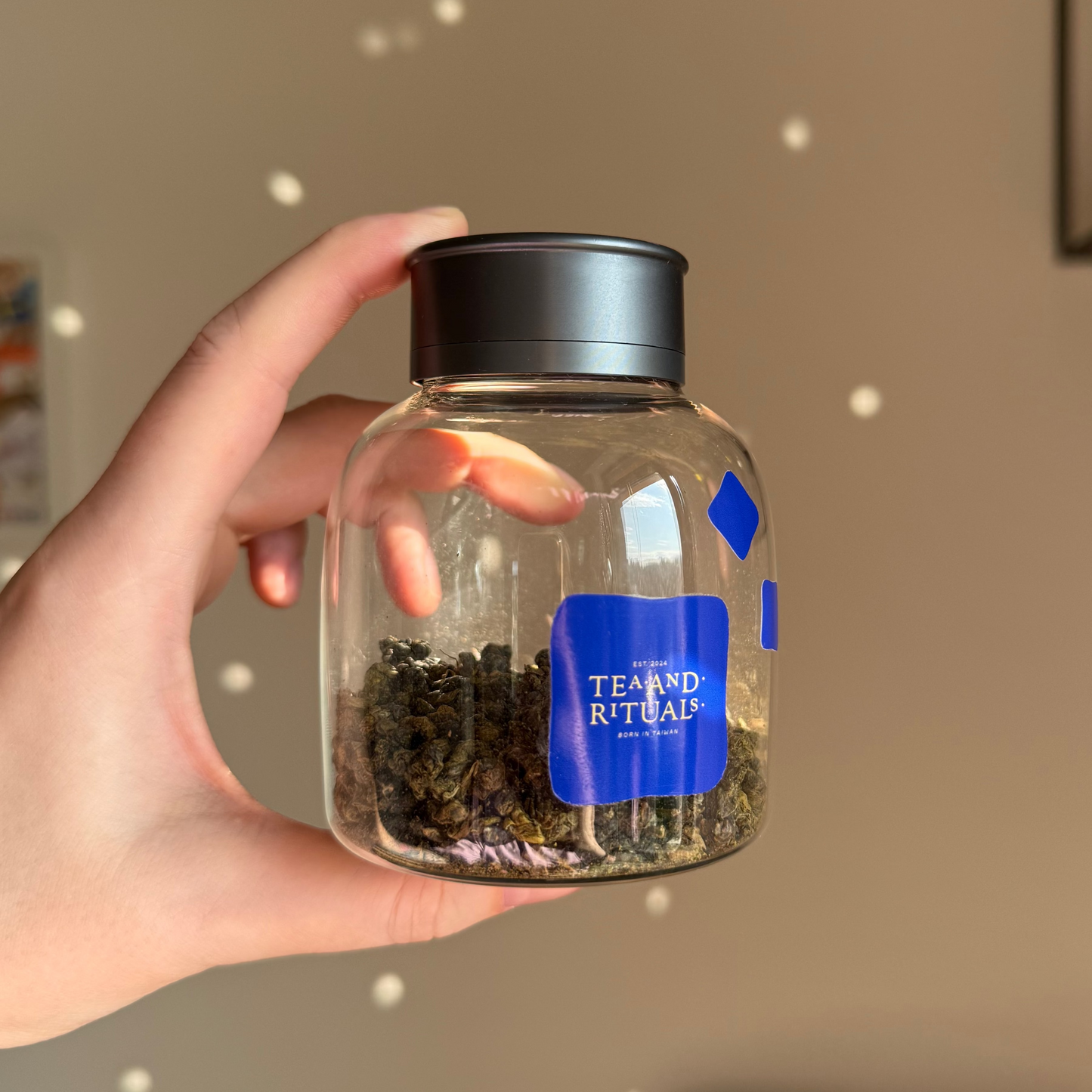 Glass Tea Jar with Double Lid