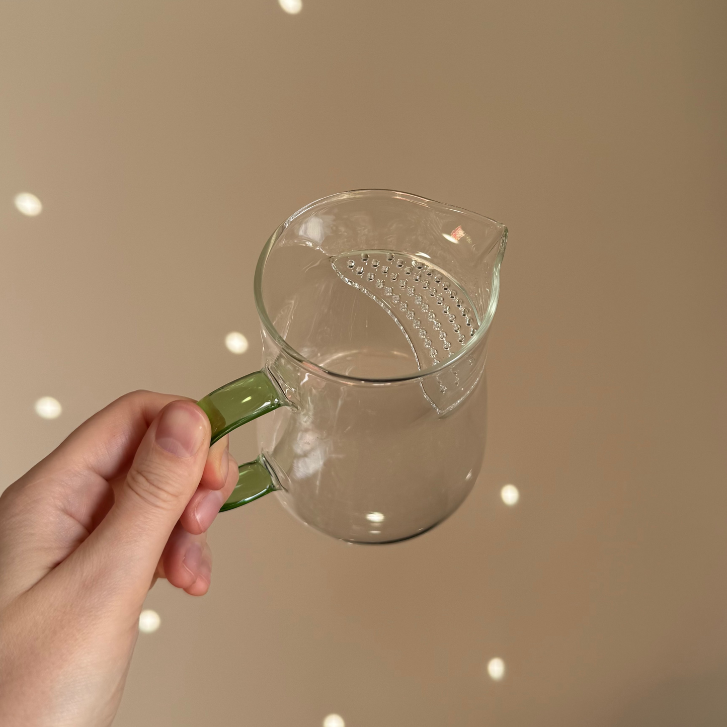 Glass Fairness Cup (Chahai) with Strainer, 450 ml