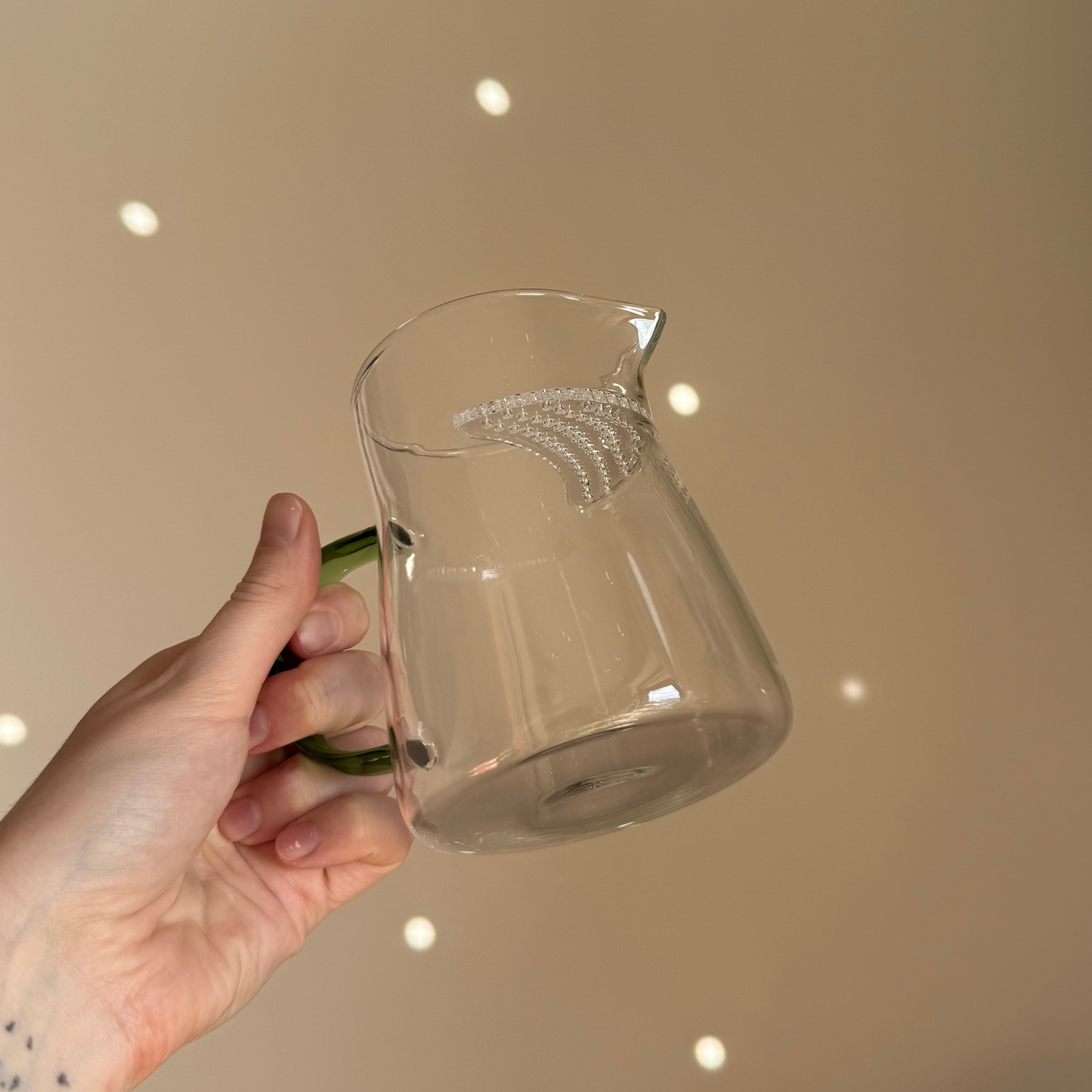 Glass Fairness Cup (Chahai) with Strainer, 450 ml