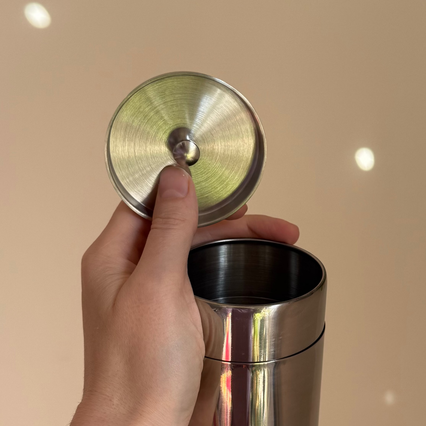 Metal Jar with Double Lid