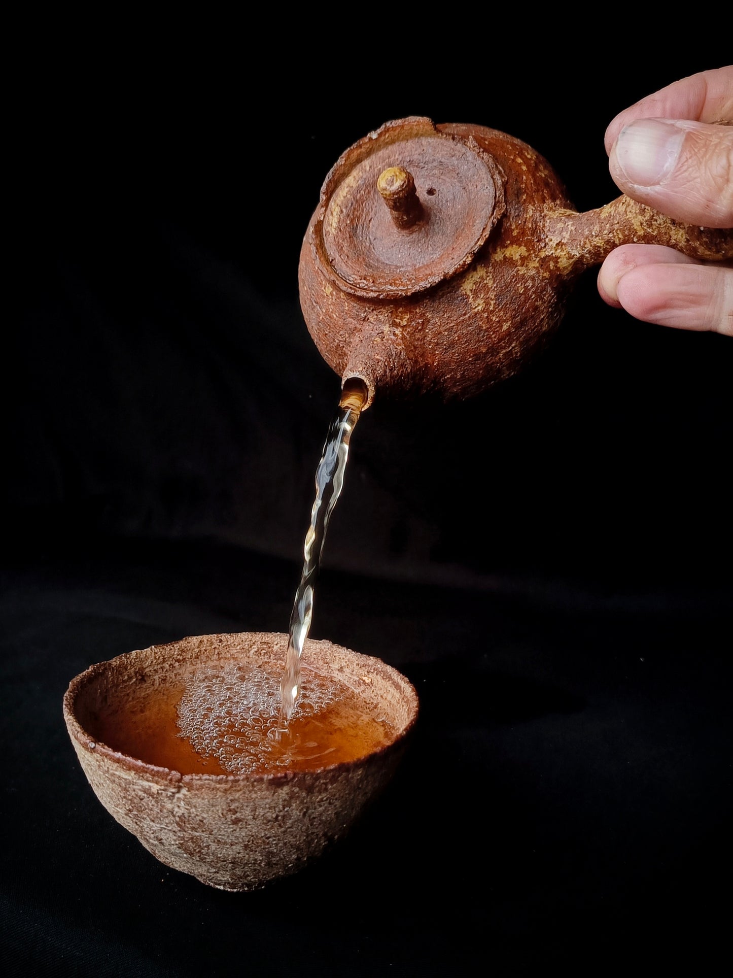 Textured Clay & Ash Glaze Teapot, 170 ml