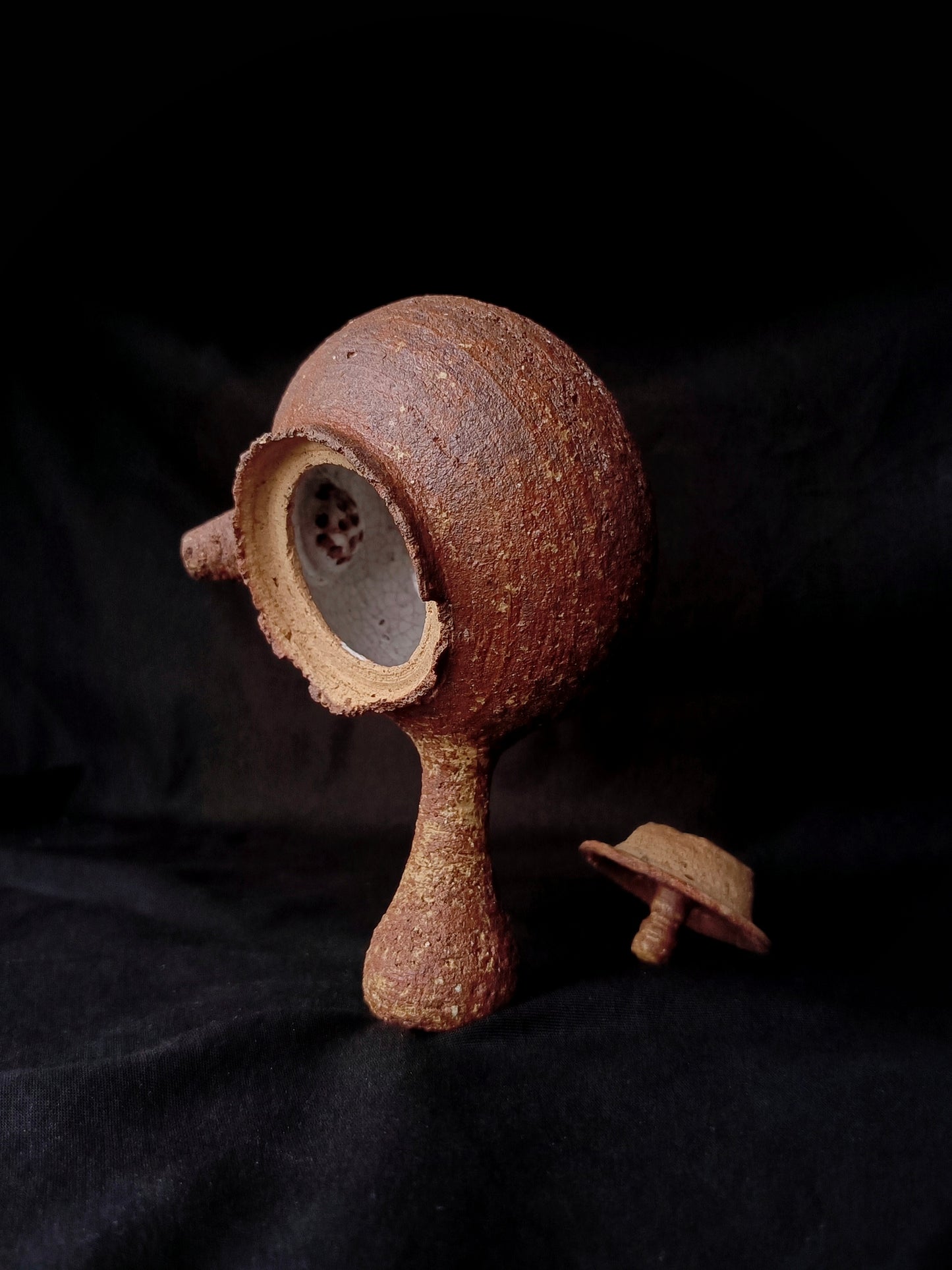 Textured Clay & Ash Glaze Teapot, 170 ml