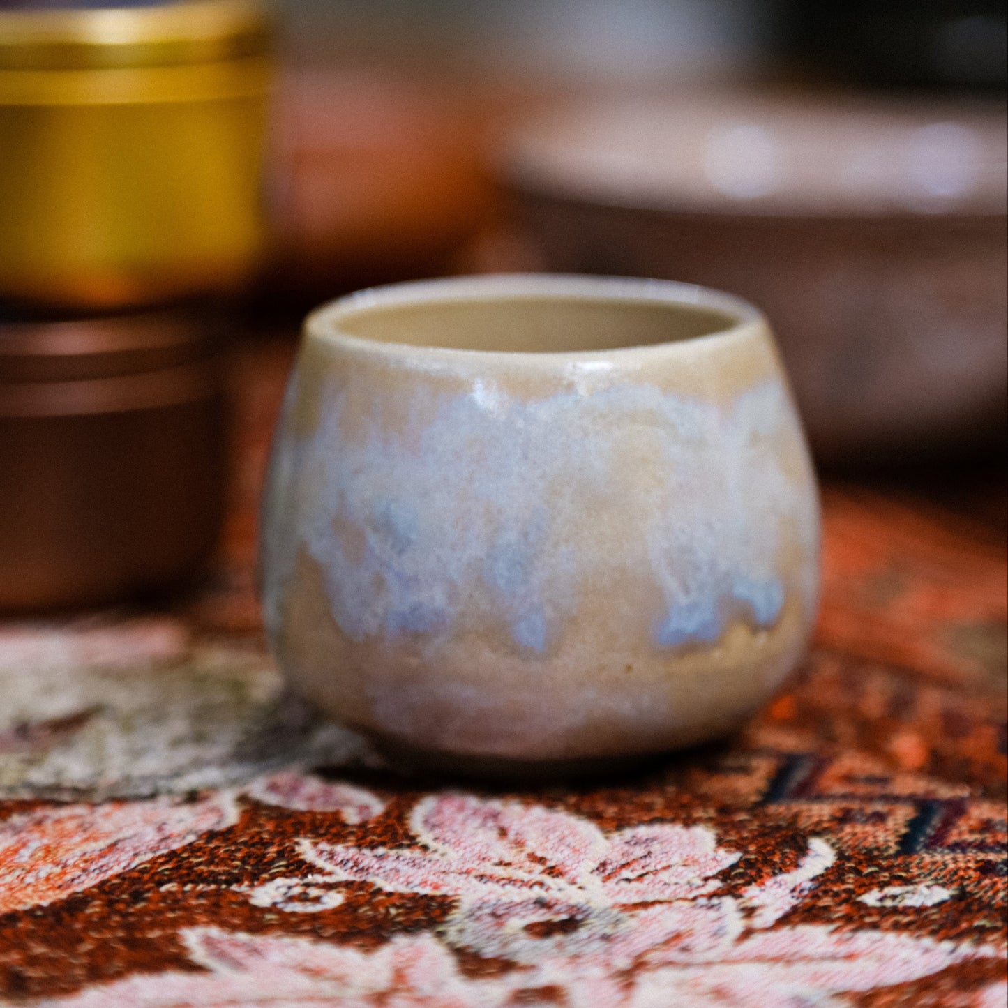 Light Blue Chamotte Clay Bowl, 50 ml