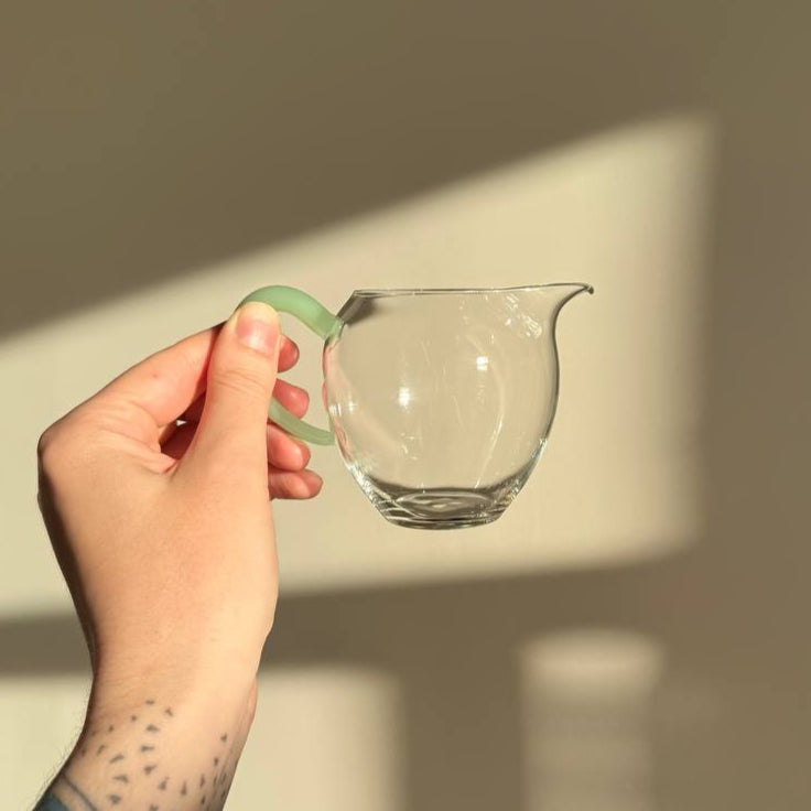 Glass Fairness Cup (Chahai) with Mint Handle, 200 ml