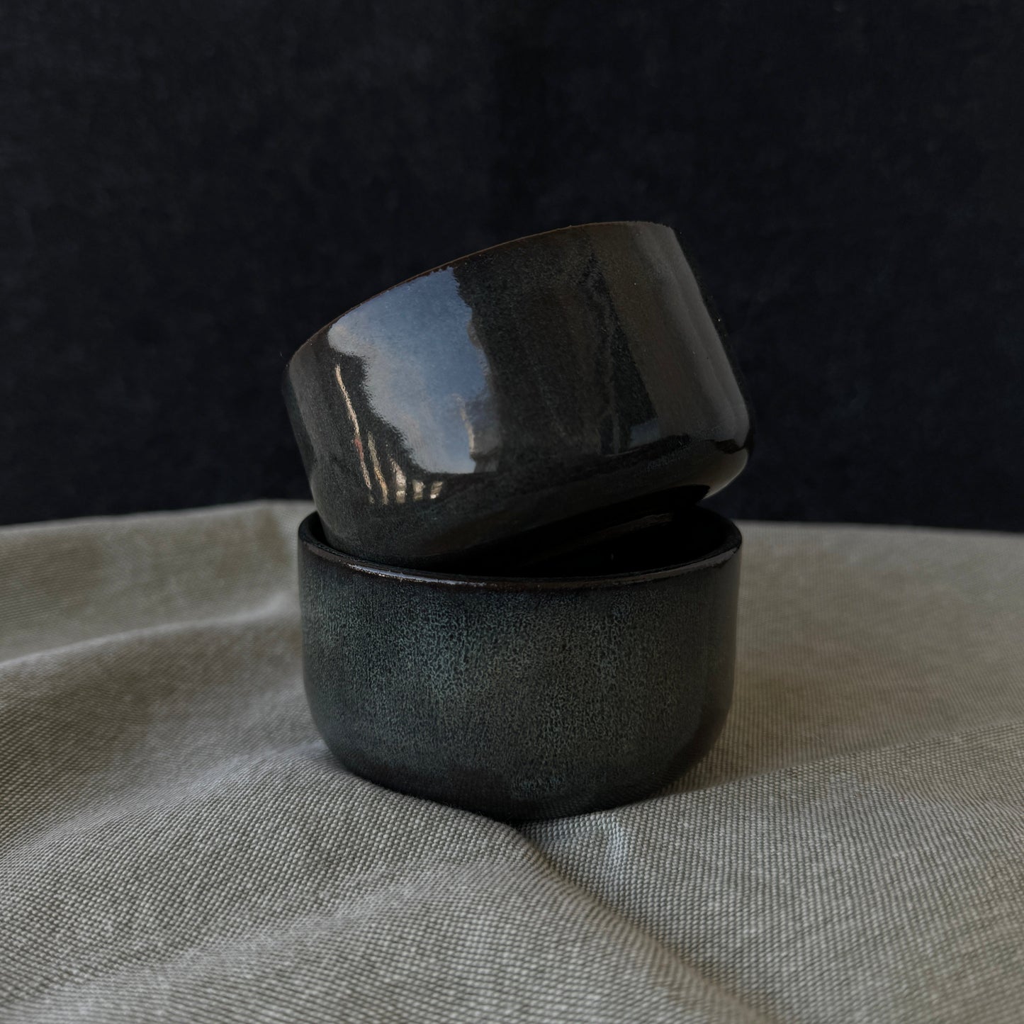 Dark Grey Chamotte Clay Bowl, 100 ml