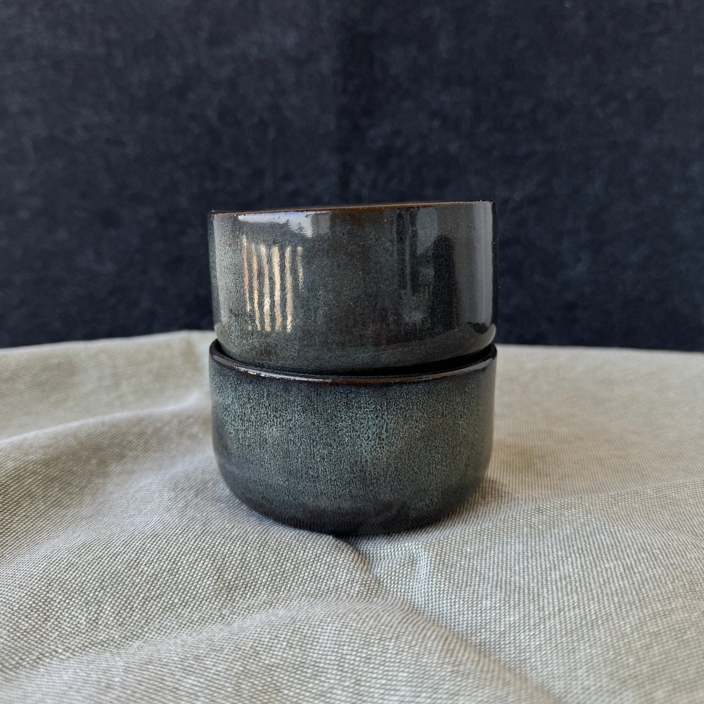 Dark Grey Chamotte Clay Bowl, 100 ml