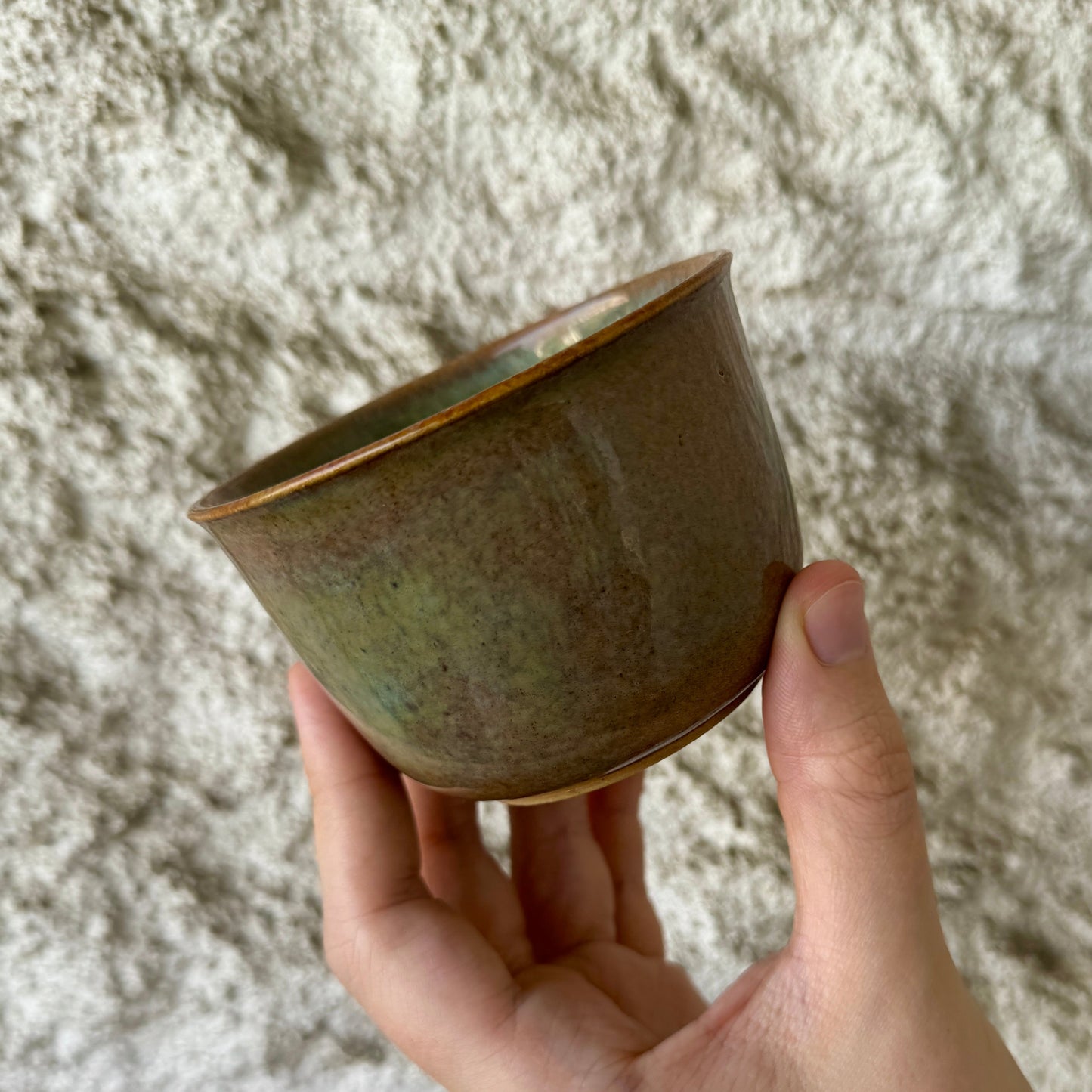 Green Chamotte Clay Tea Bowl, 150 ml