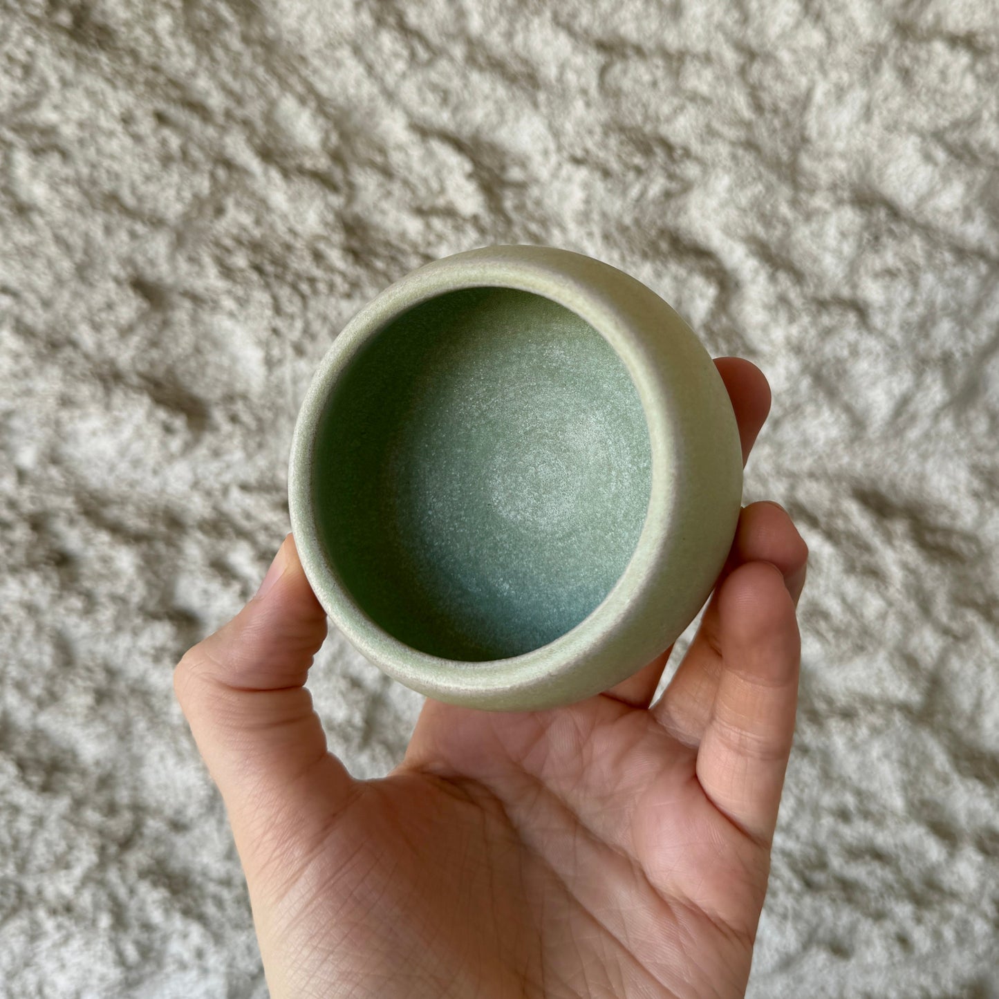 Green Matte Chamotte Tea Bowl, 50 ml