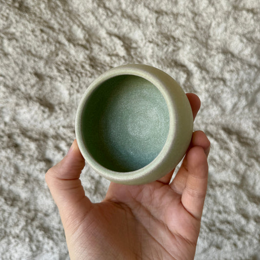 Green Matte Chamotte Tea Bowl, 50 ml