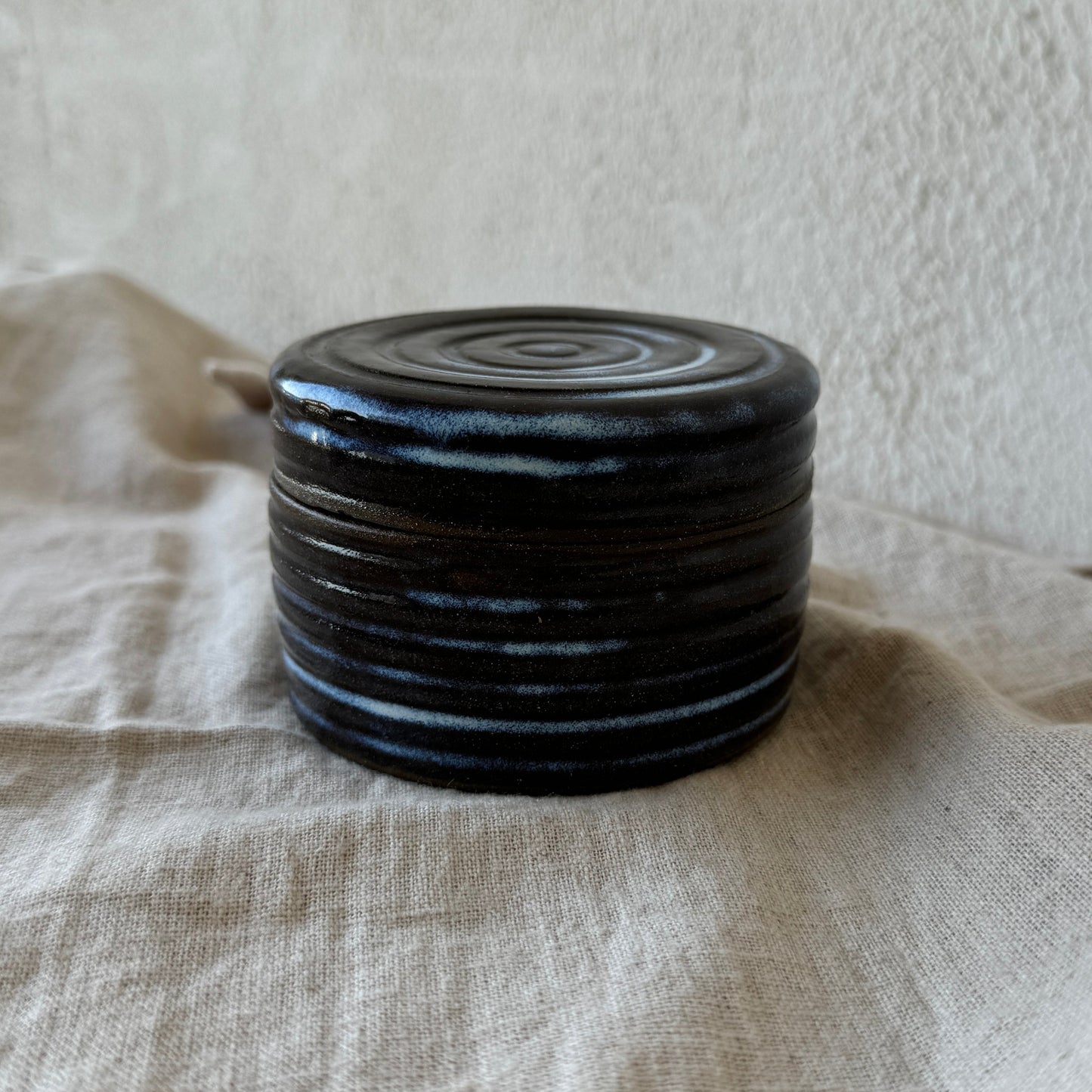 Textured Jar Light Blue Glaze