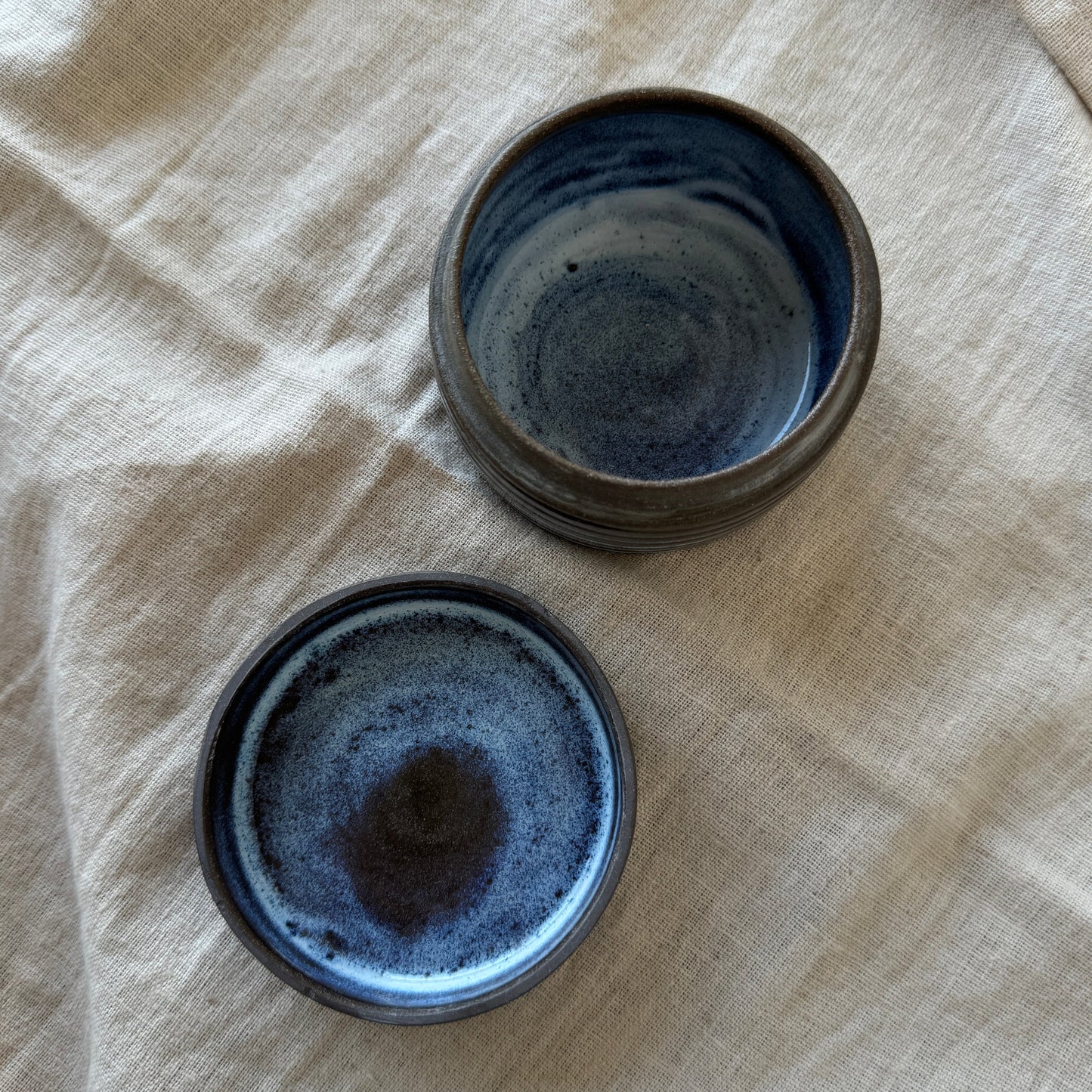 Textured Jar Light Blue Glaze