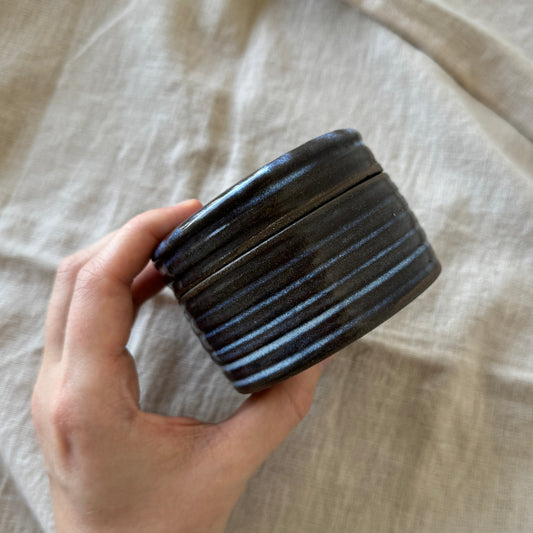 Textured Jar Light Blue Glaze