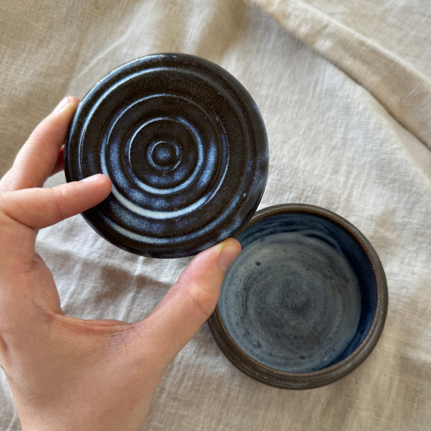 Textured Jar Light Blue Glaze