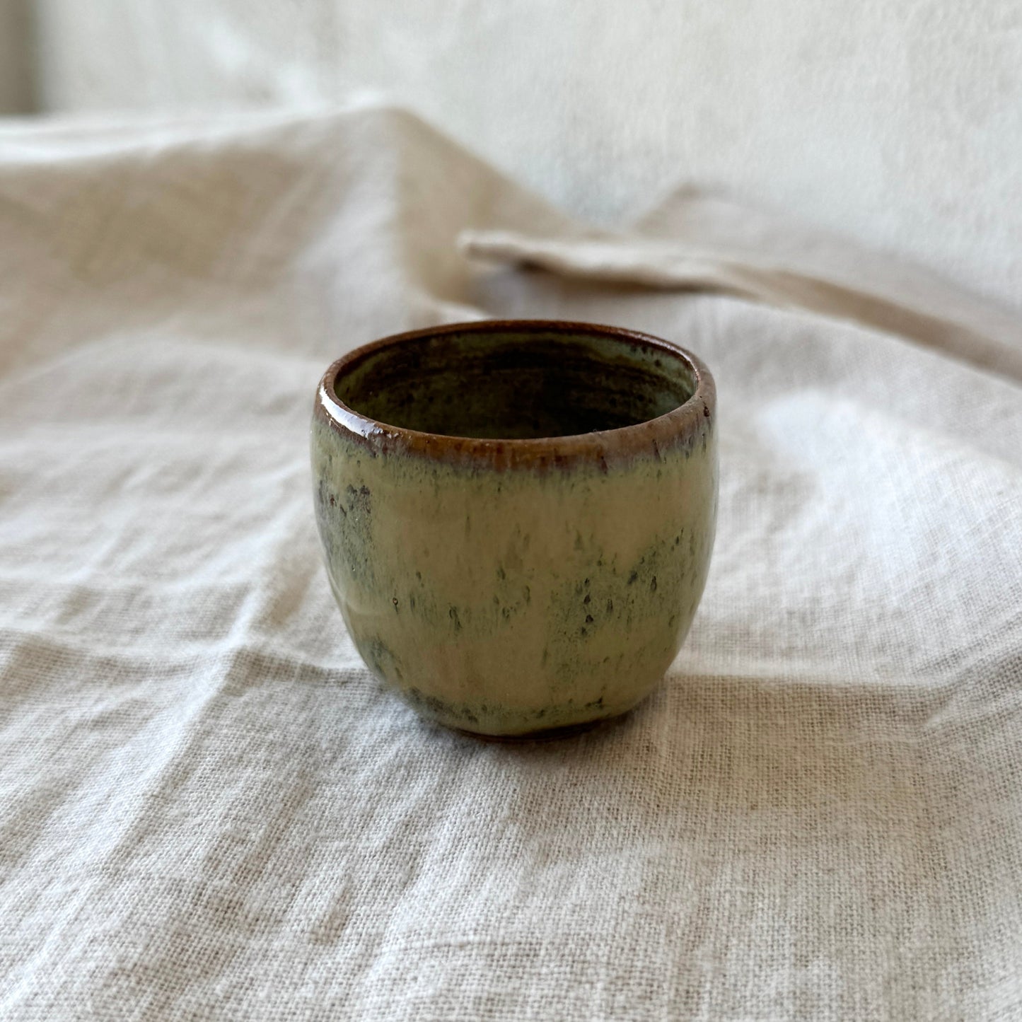 Yellow Speckled Clay Tea Cup, 50 ml