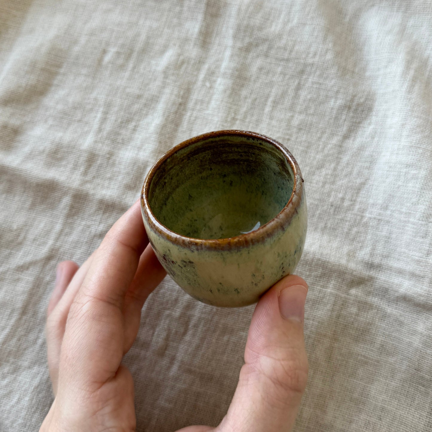 Yellow Speckled Clay Tea Cup, 50 ml