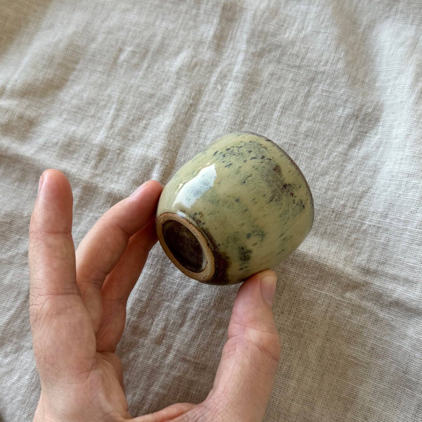 Yellow Speckled Clay Tea Cup, 50 ml