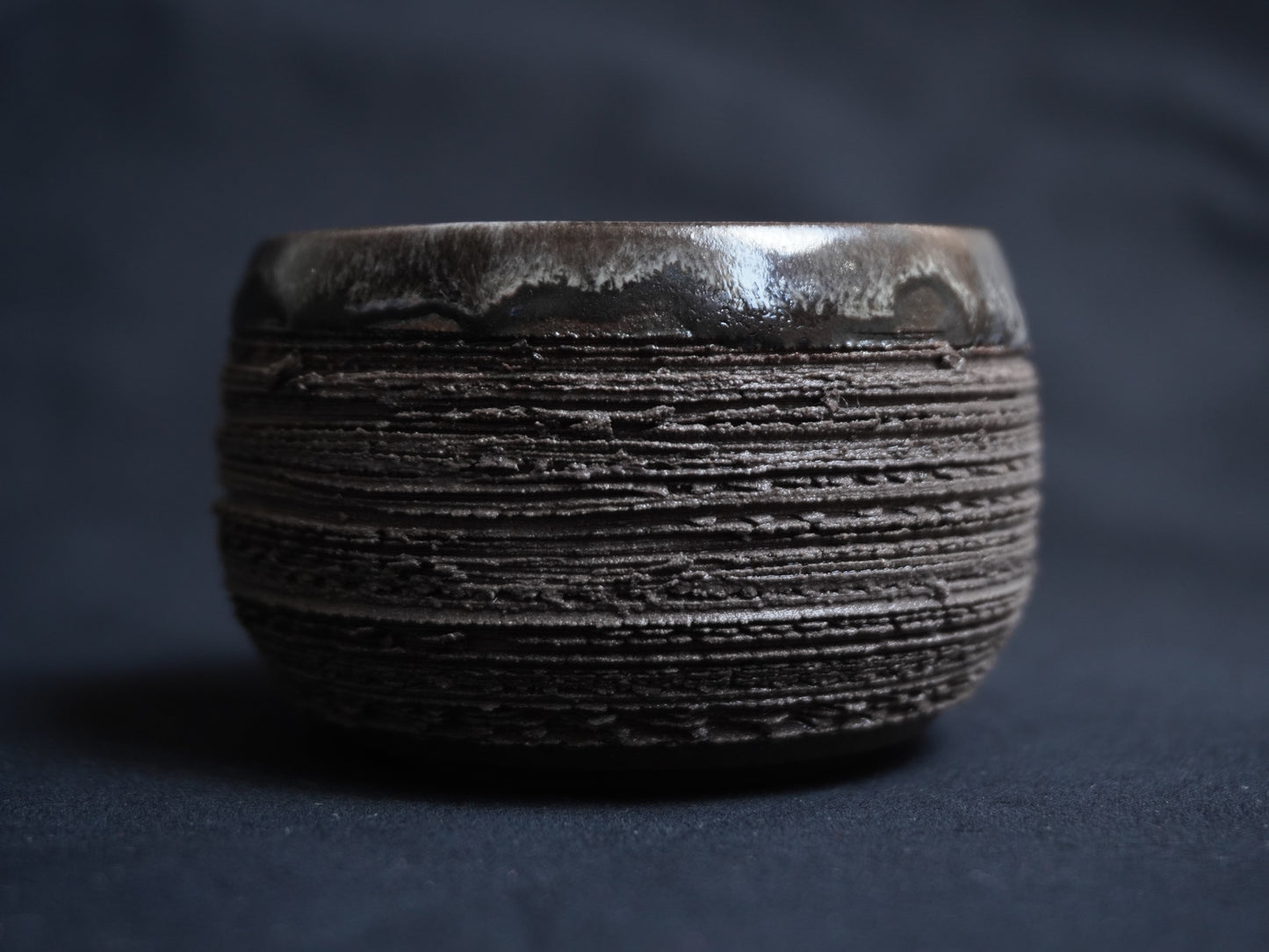 Chamotte Tea Bowl “Black Satin”, 80 ml
